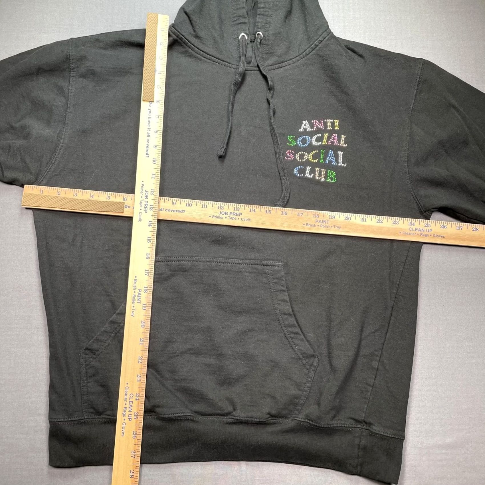 Anti Social Social Club VINTAGE Anti Social Social Club Hoodie Mens XL Black Rhinestone Logo Fleece Pullover Size US XL / EU 56 / 4 - 6 Thumbnail