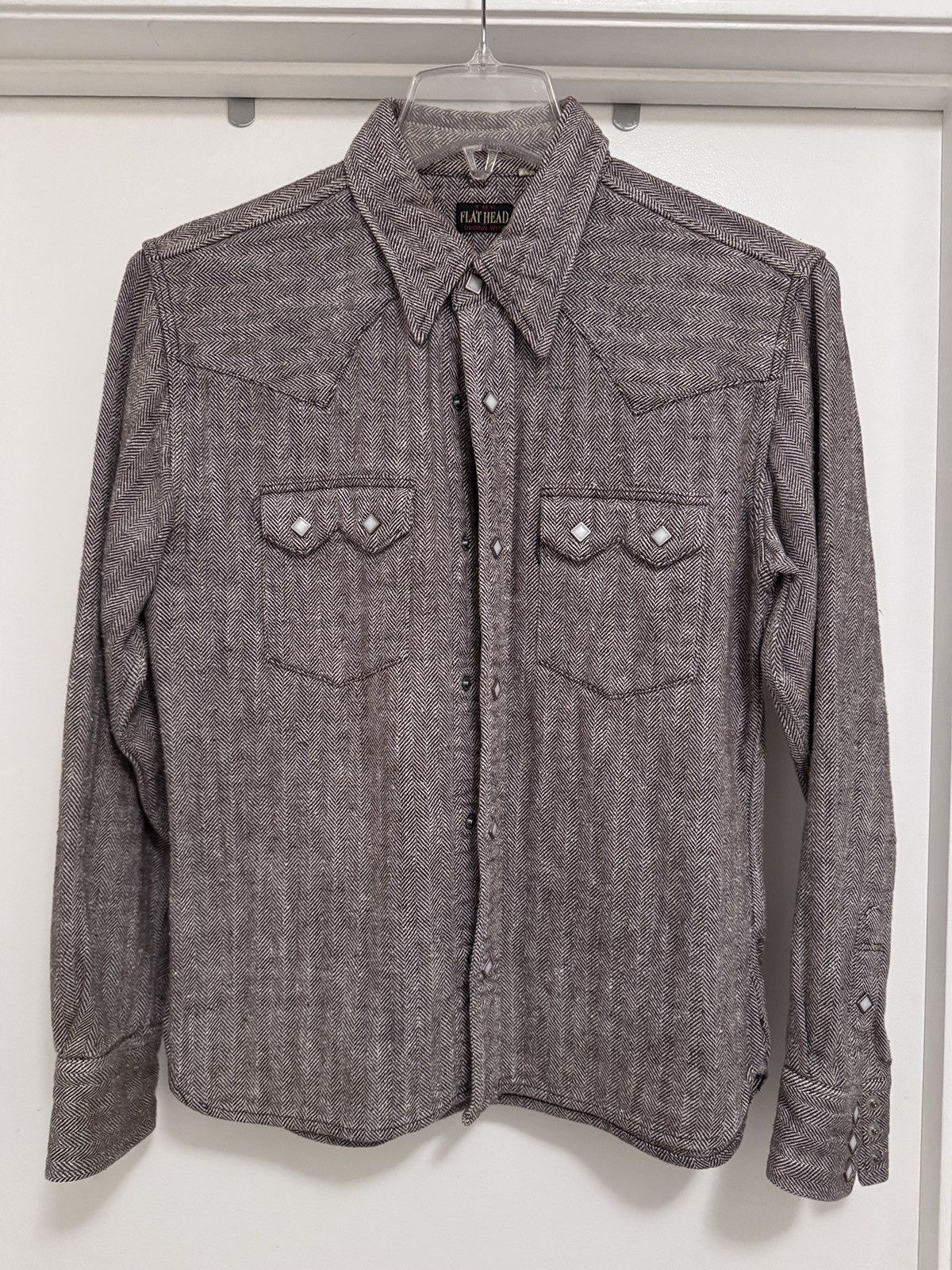 The Flat Head The Flat Head Herringbone Western Shirt size 40 Size US XXS / EU 40 - 1 Thumbnail