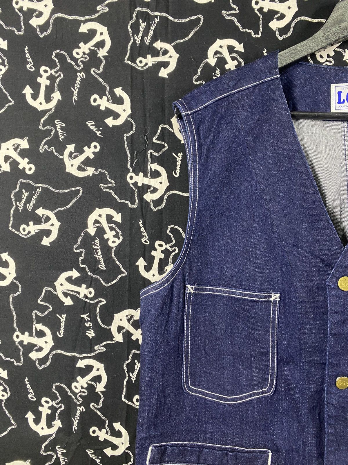 Lee Lee Denim Workwear Vest Indigo Blue Button-Up Utility Vest Size US XL / EU 56 / 4 - 7 Thumbnail