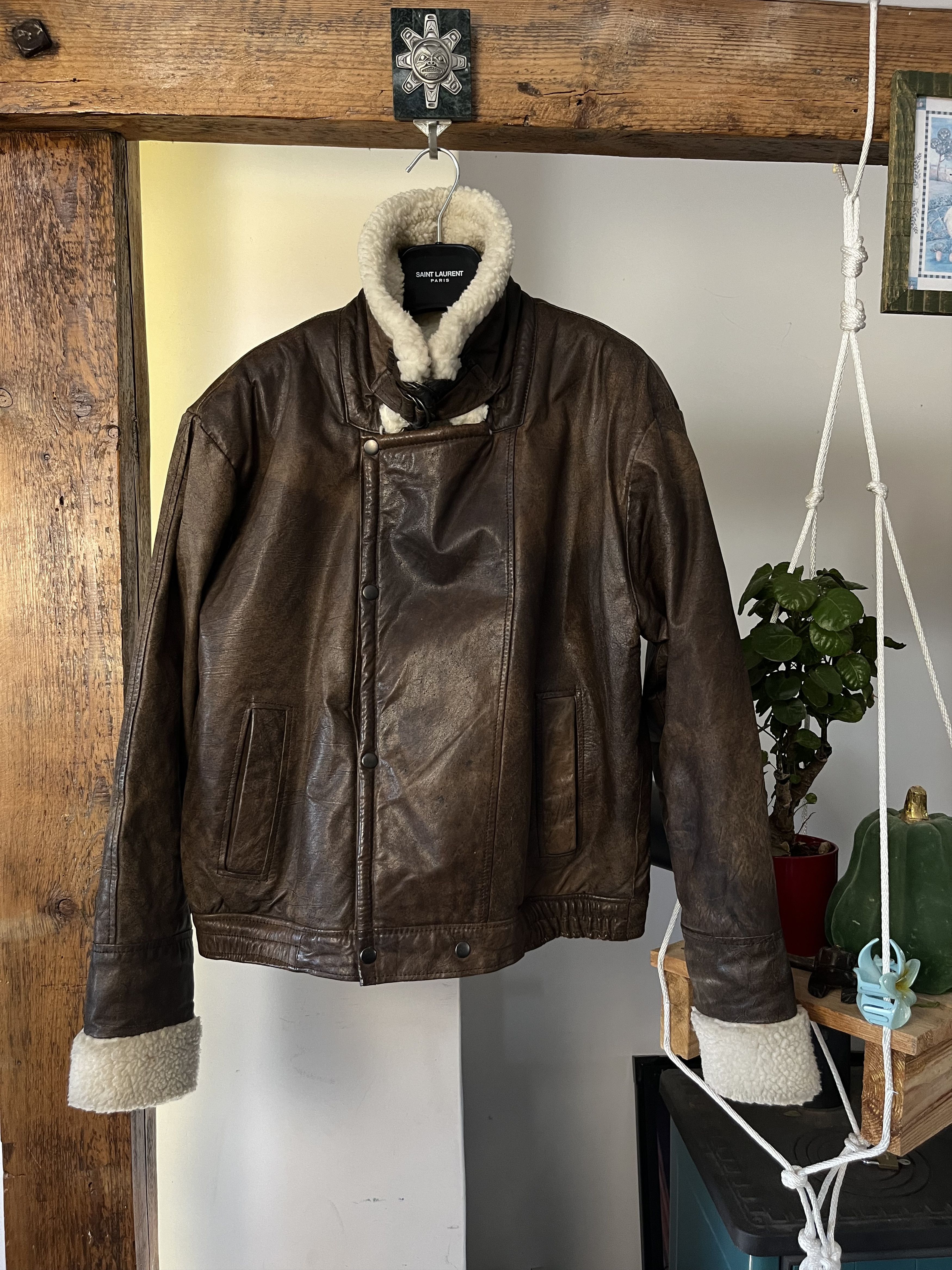 Other Vintage 90s B-3 Real Leather Military Heavy Coat Jacket Size US M / EU 48-50 / 2 - 4 Thumbnail