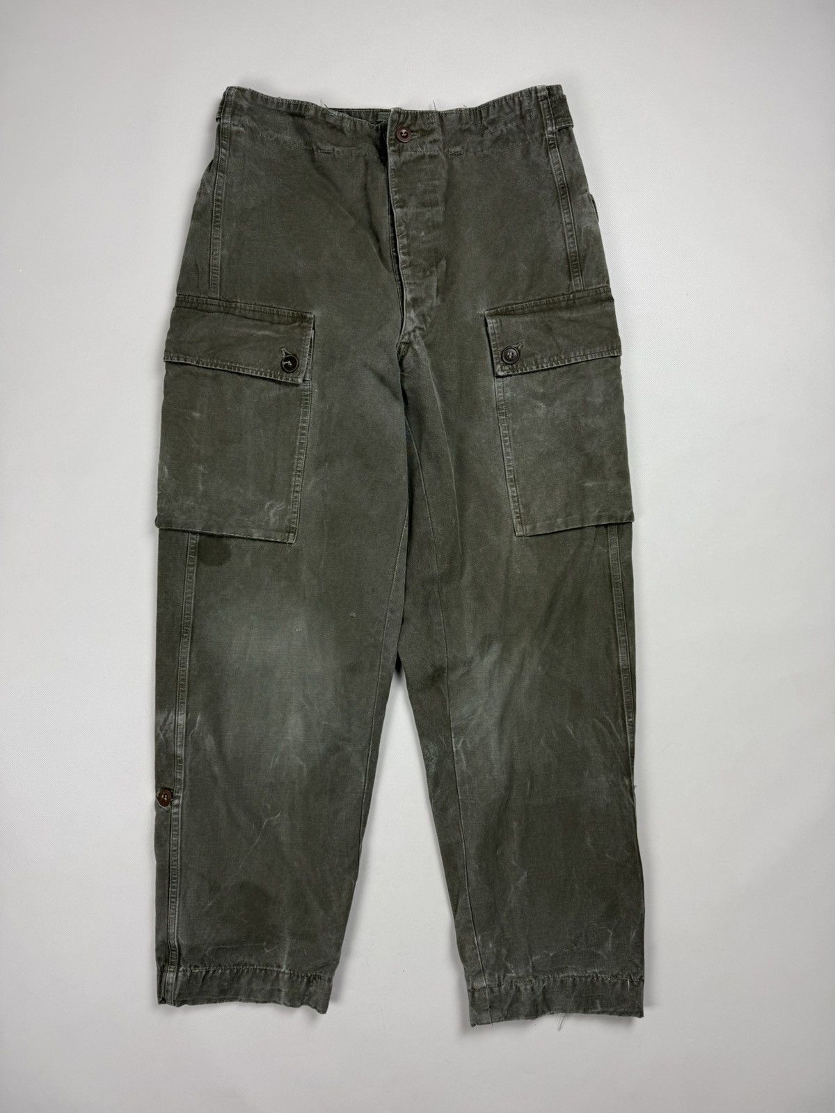 Vintage 950s Belgian Army A.M. Seynaeve Cargo Trousers Pants Size US 30 / EU 46 - 1 Thumbnail