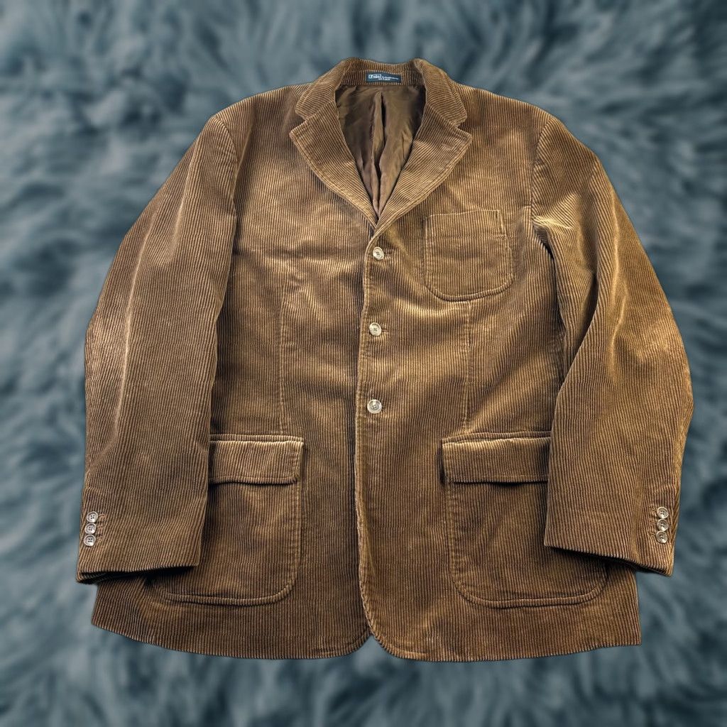 Polo Ralph Lauren Jacket Mens 2XL Brown Corduroy Blazer Sport Coat 3 Button