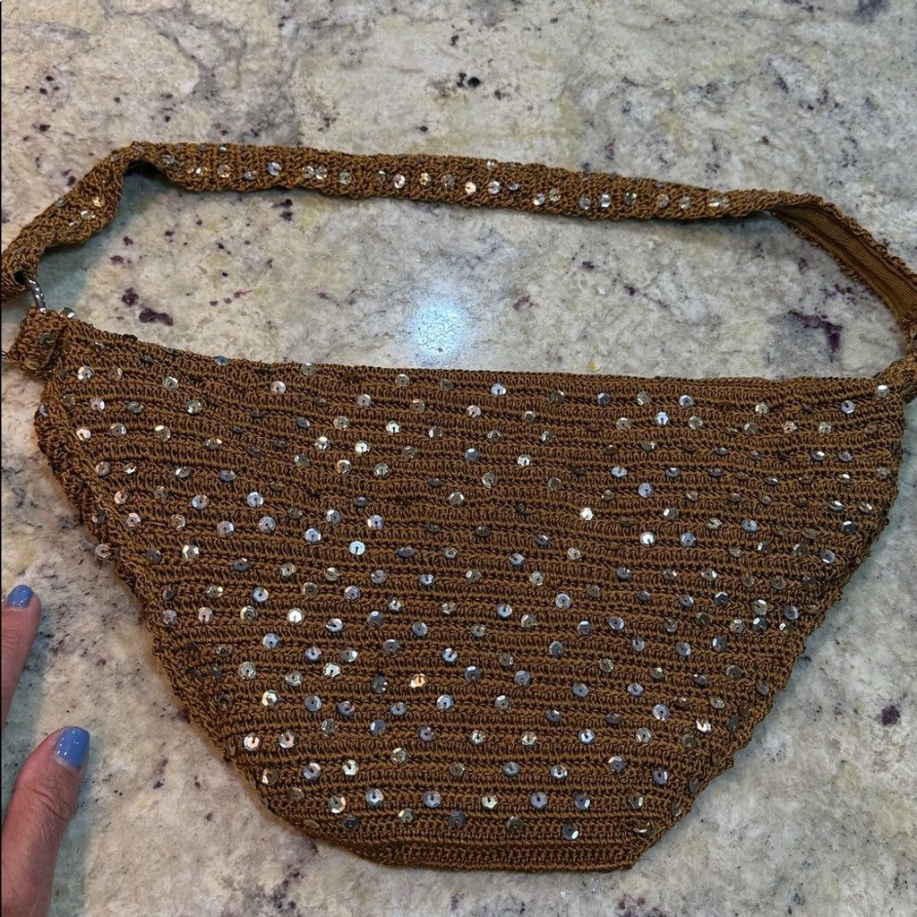 Free People Free People Sequin Shoulder Bag in Copper Size ONE SIZE - 4 Thumbnail