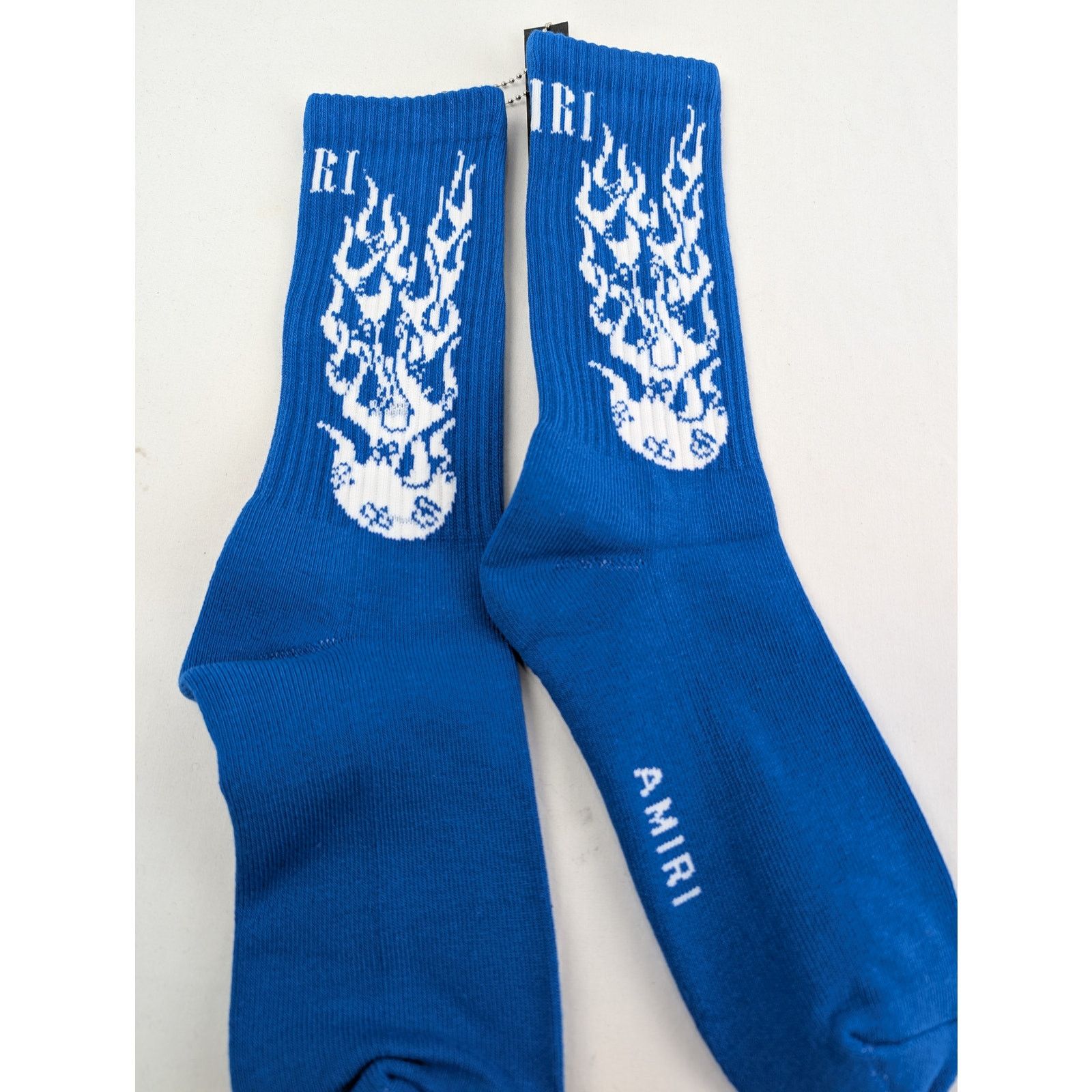 Amiri o1rshd1 Size: 43-44 / Flames Socks in Blue Size ONE SIZE - 3 Thumbnail