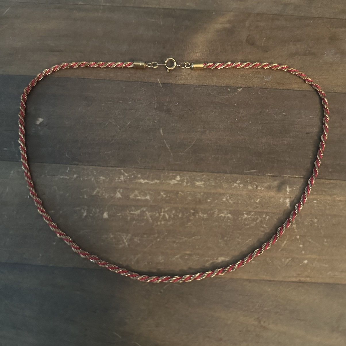 Vintage Vintage gold and red rope chain necklace Size ONE SIZE - 2 Thumbnail