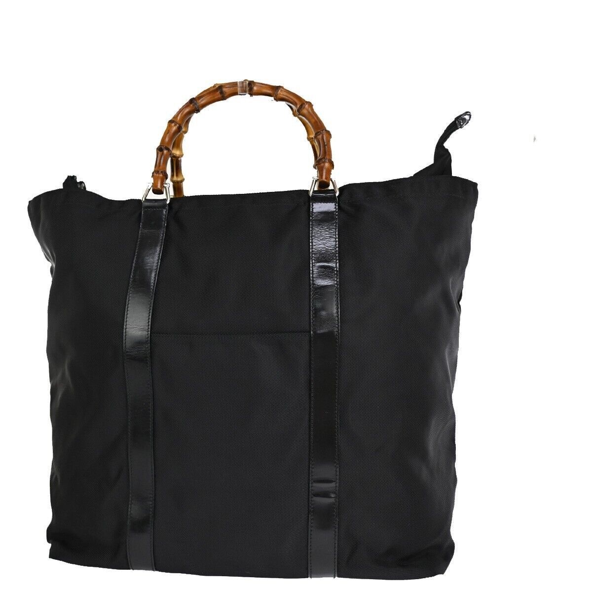 Gucci Bamboo Black Synthetic Handbag (Pre-Owned) Size ONE SIZE - 1 Thumbnail