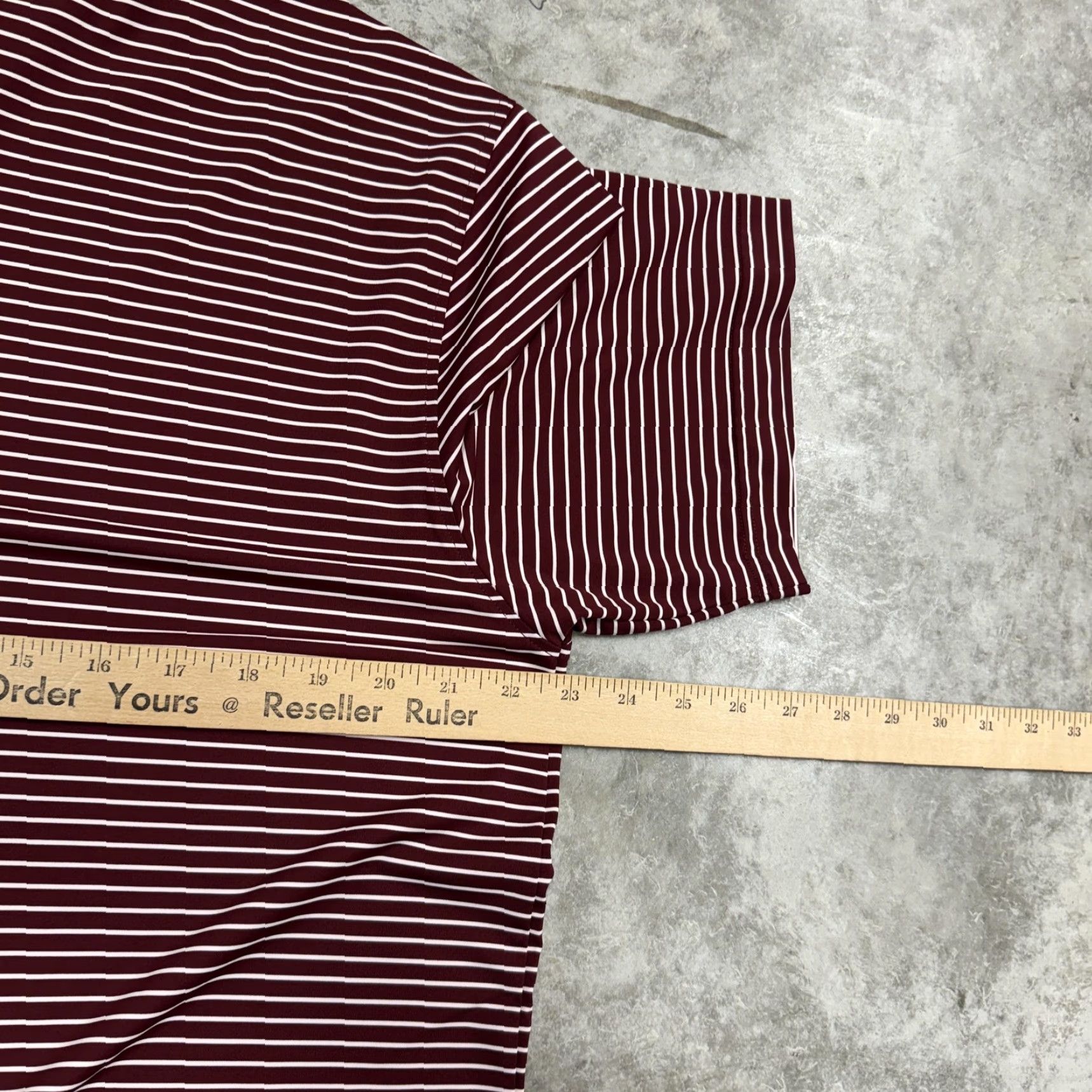 Vintage Salt Pines Polo Shirt Mens XL Burgundy White Stripe Golf Skull Logo Stretch Size US XL / EU 56 / 4 - 6 Thumbnail
