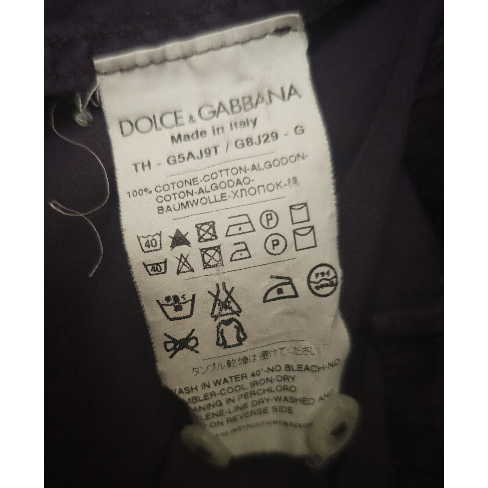 Dolce & Gabbana Dolce & Gabbana Men's Purple 100% Cotton Shirt Made in Italy Size US XXS / EU 40 - 8 Thumbnail