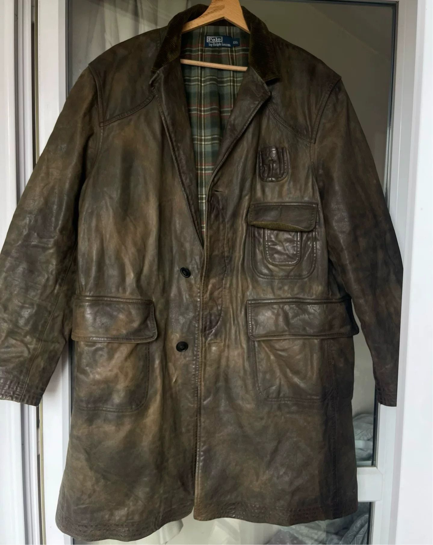 RRL Ralph Lauren Ralph Lauren Long Vintage Leather Coat Size US XXL / EU 58 / 5 - 1 Thumbnail