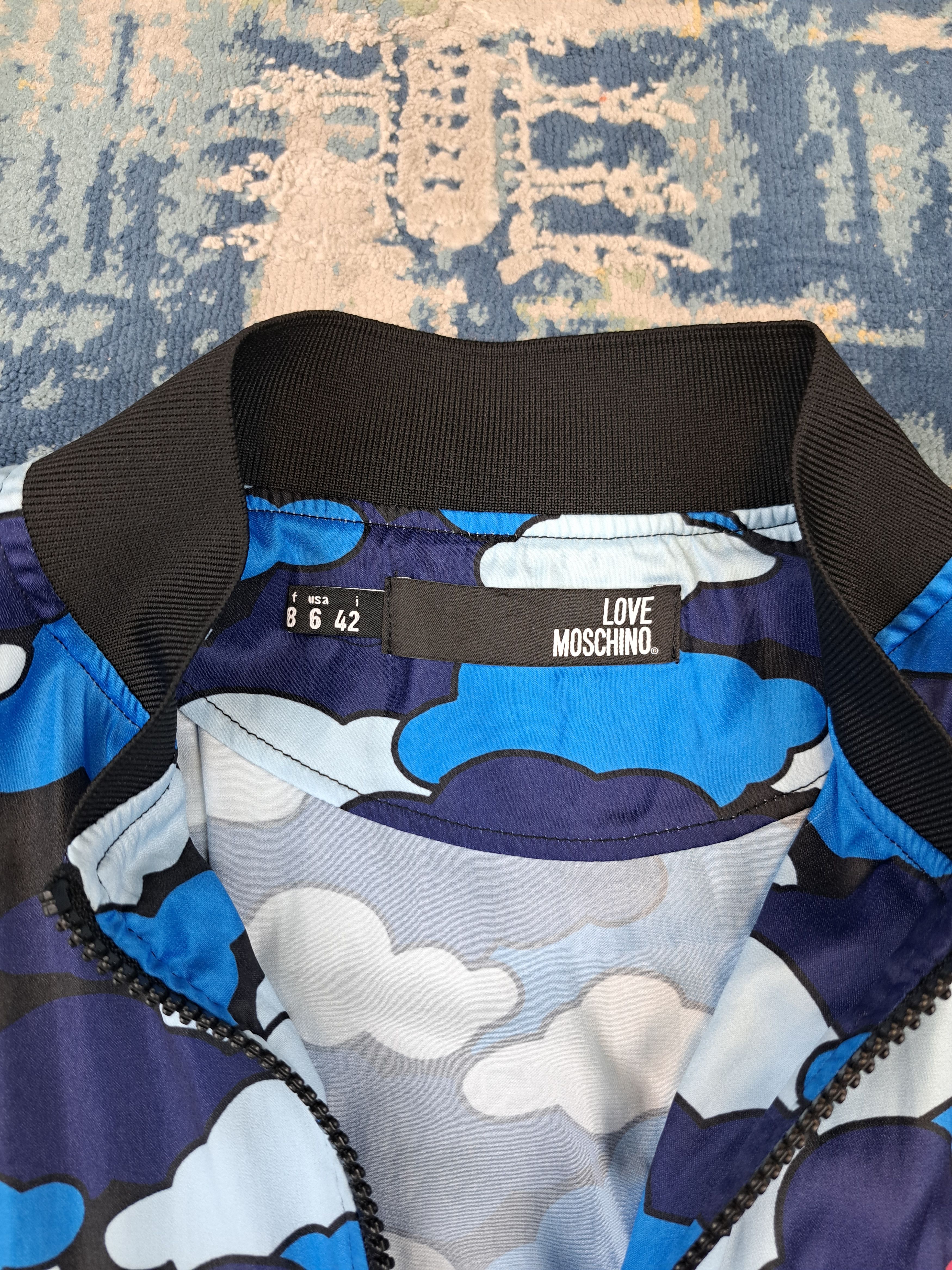 Moschino Love Moschino Fullprint Cloud Camo Bomber Jacket Size M / US 6-8 / IT 42-44 - 5 Thumbnail