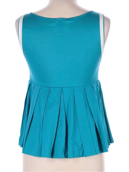 Fendi Fendi Teal Pleated Scoop Neck Tank Top Size M / US 6-8 / IT 42-44 - 2 Thumbnail