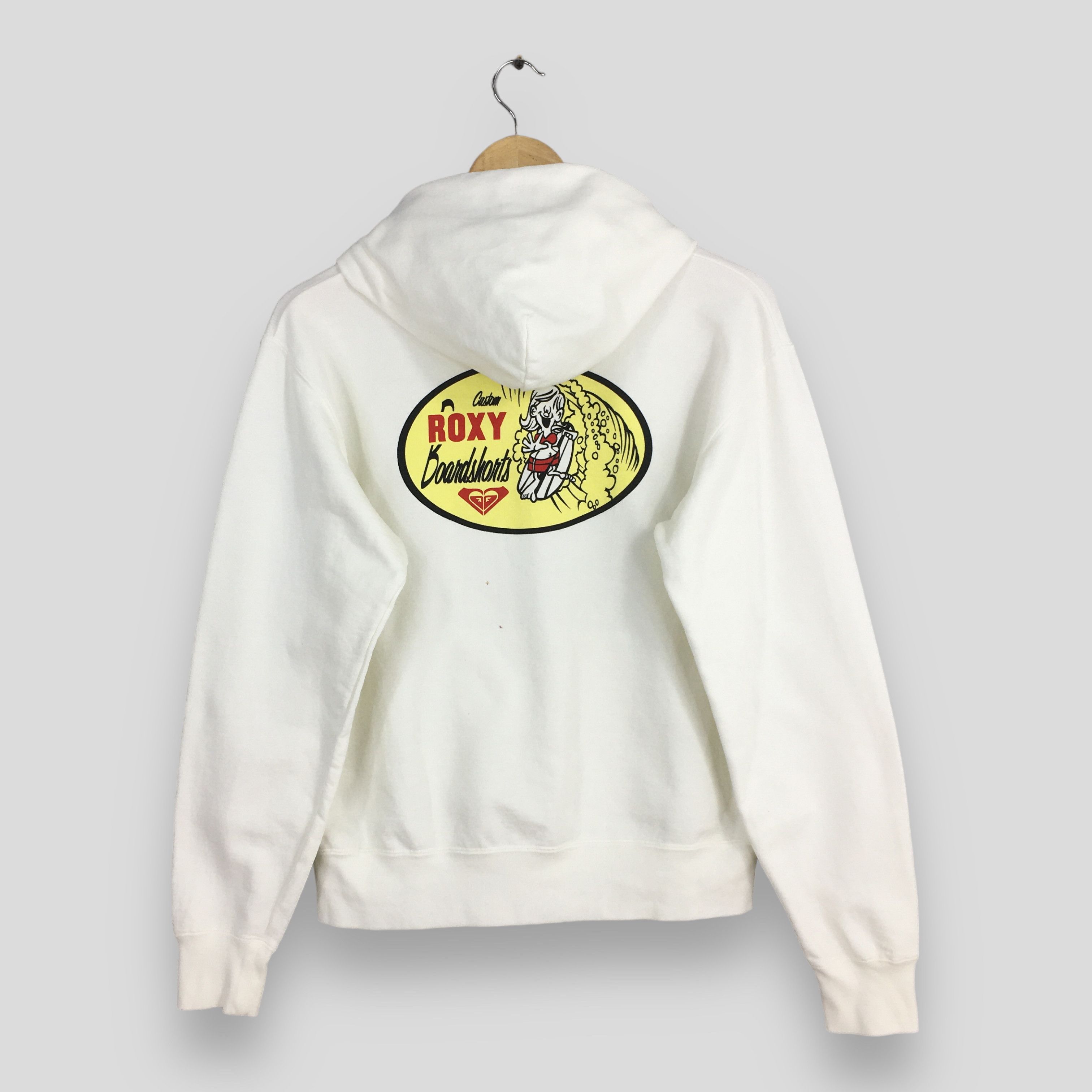Vintage Vintage Roxy Surf White Hoodie Sweatshirt Large Size L / US 10 / IT 46 - 7 Thumbnail