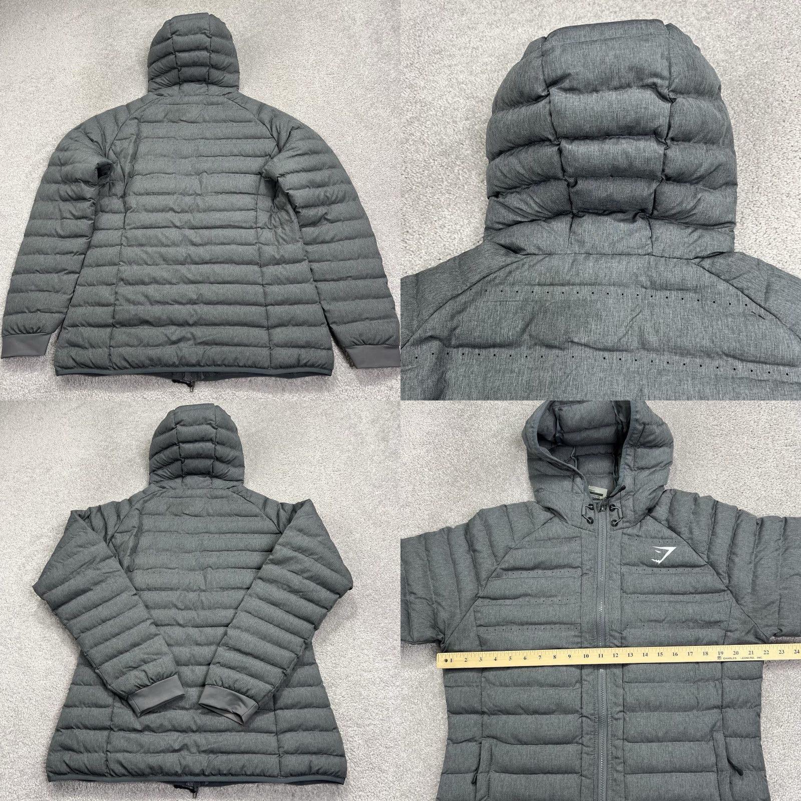 Gymshark Gymshark Jacket Women’s L Gray Full Zip Hood Insulated Pockets Size L / US 10 / IT 46 - 8 Thumbnail