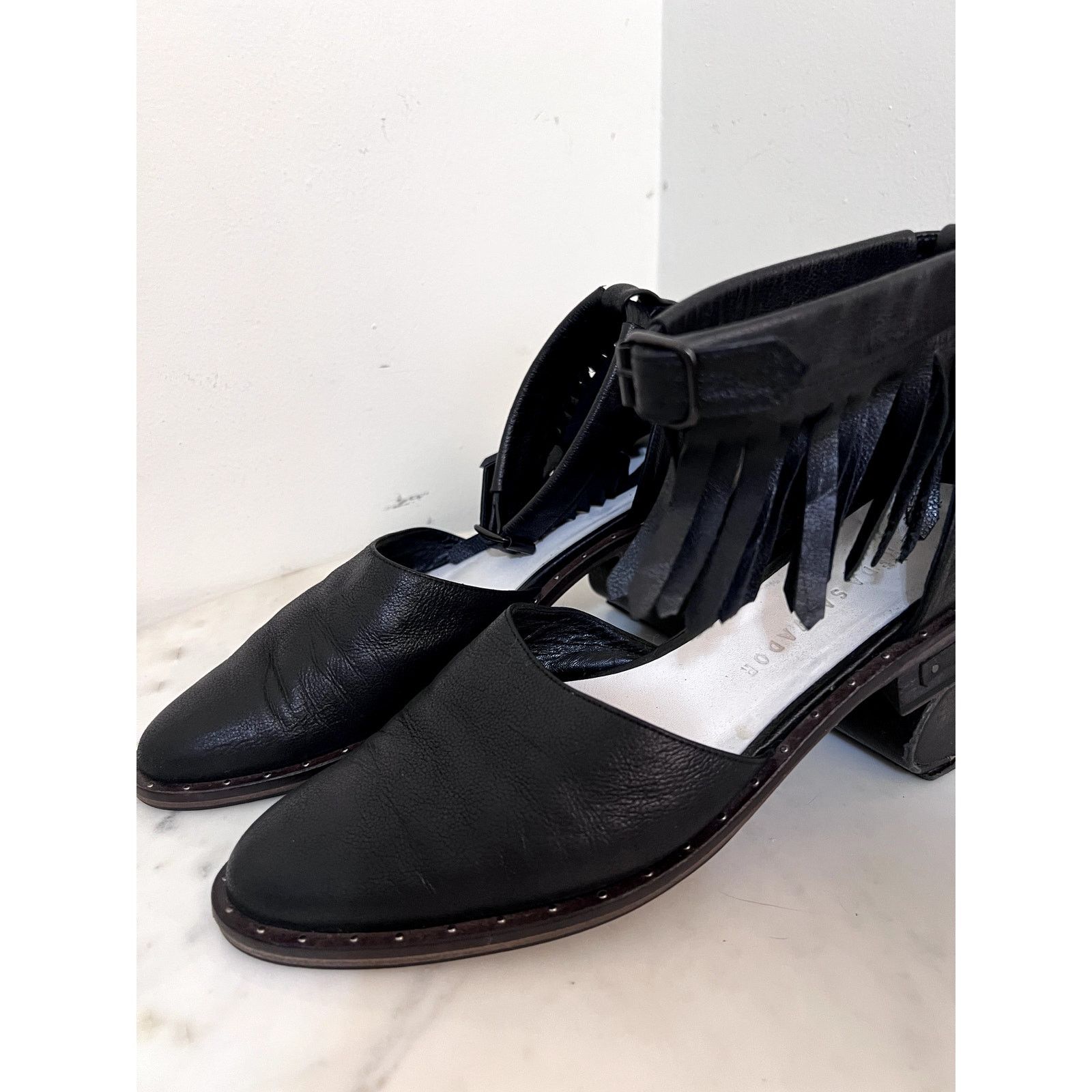 FREDA SALVADOR Freda Salvador DASH Fringe D'Orsay Ankle Strap Fringe 7 1/2 Size US 7.5 / IT 37.5 - 1 Thumbnail