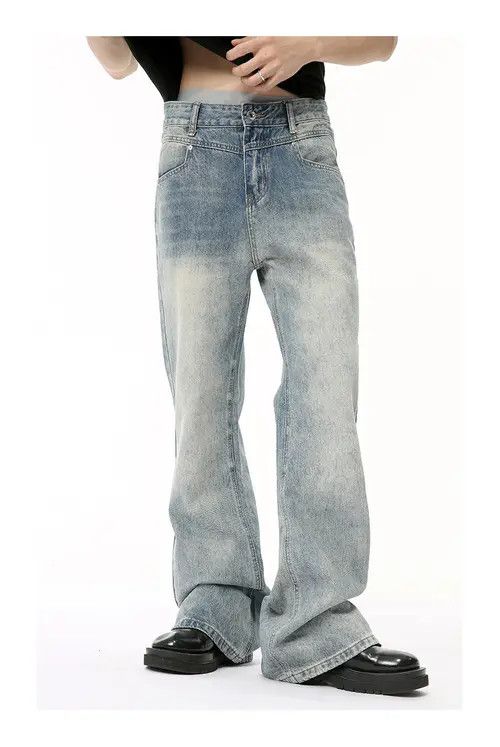 Other Light blue washed patchwork flared jeans trend Size US 32 / EU 48 - 3 Thumbnail