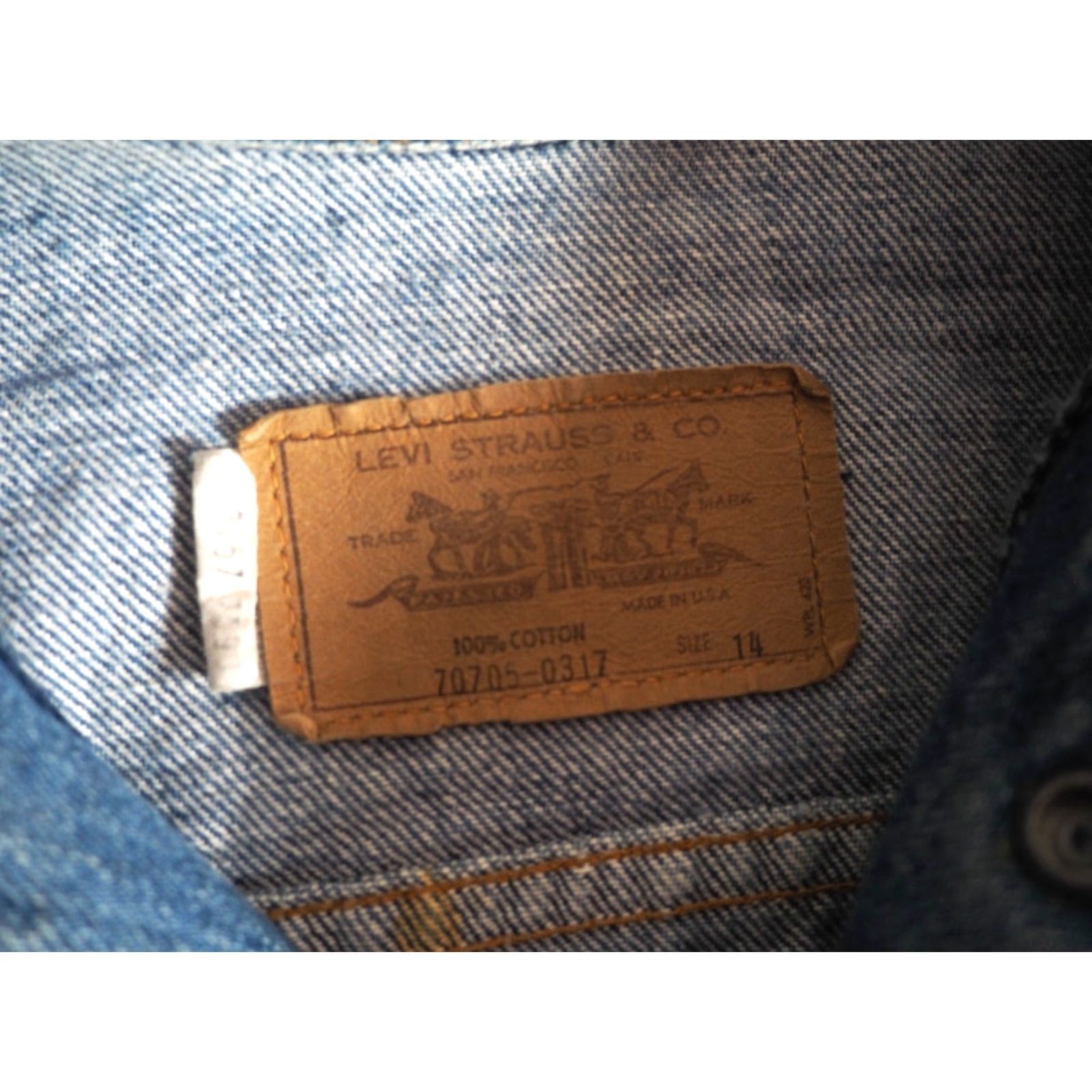 Levi's VTG 70s Levi's Orange Tab Type 3 III Snap Denim Jacket XS Blue Military Look Souvenir Jacket Mens Size XS / US 0-2 / IT 36-38 - 5 Thumbnail