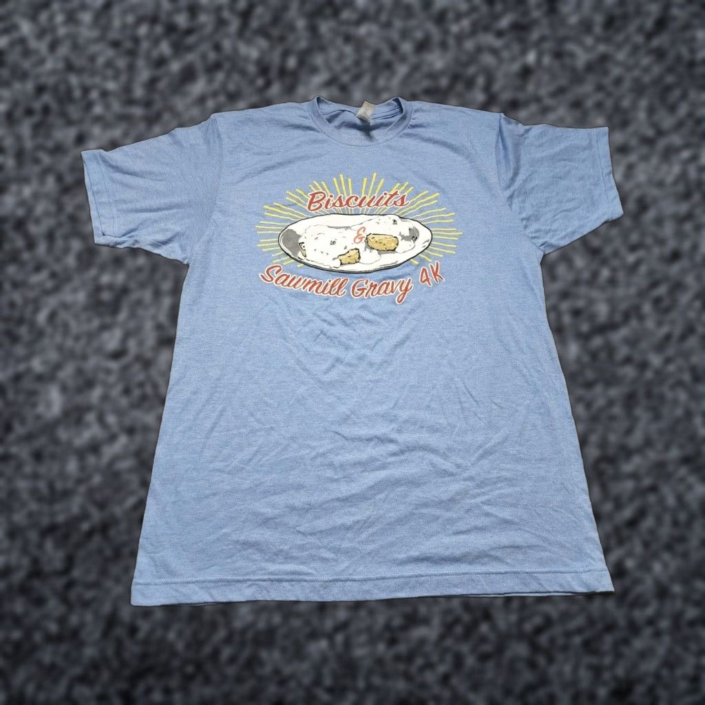 Tultex Tultex Mens T-Shirt Short Sleeve Crew Neck L Blue Biscuits And Sawmill Gravy 5k Double Sided Quote Funny Shirt Mens Size US L / EU 52-54 / 3 - 1 Thumbnail