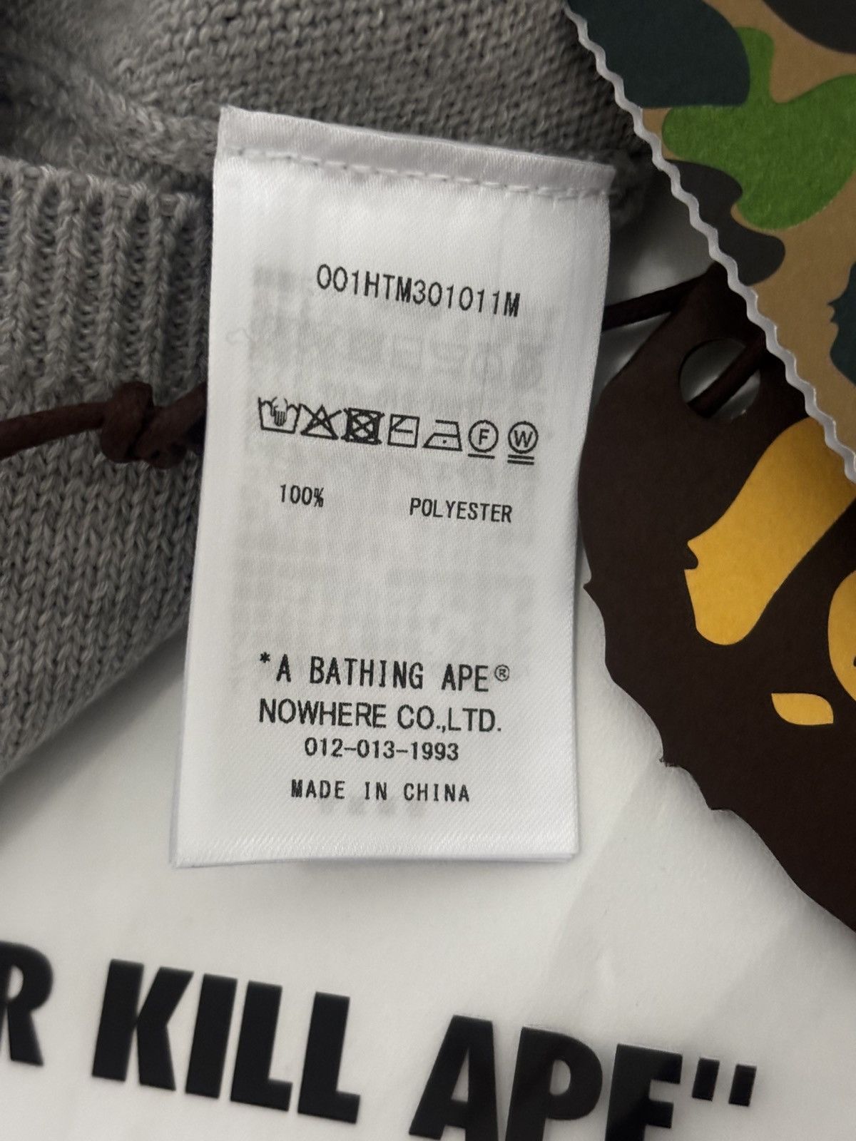 Bape Authentic ape bape crystal shark knit cap beanie gray new Size ONE SIZE - 7 Thumbnail