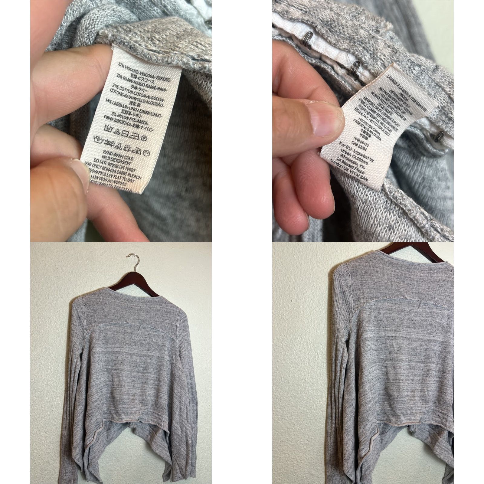 Free People Free People Women’s Small Gray Long Sleeve Full Clasp Gray Sweatshirt Size S / US 4 / IT 40 - 9 Thumbnail