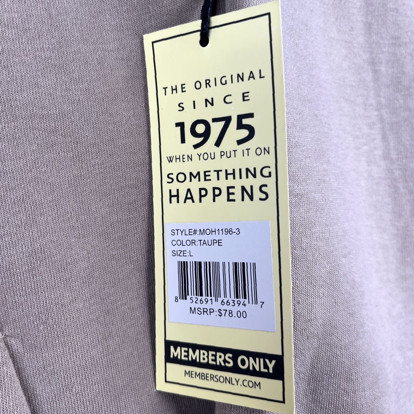Members Only Members Only Hoodie Mens Large Beige Snake Embroidered Logo New NWT Size US L / EU 52-54 / 3 - 5 Thumbnail