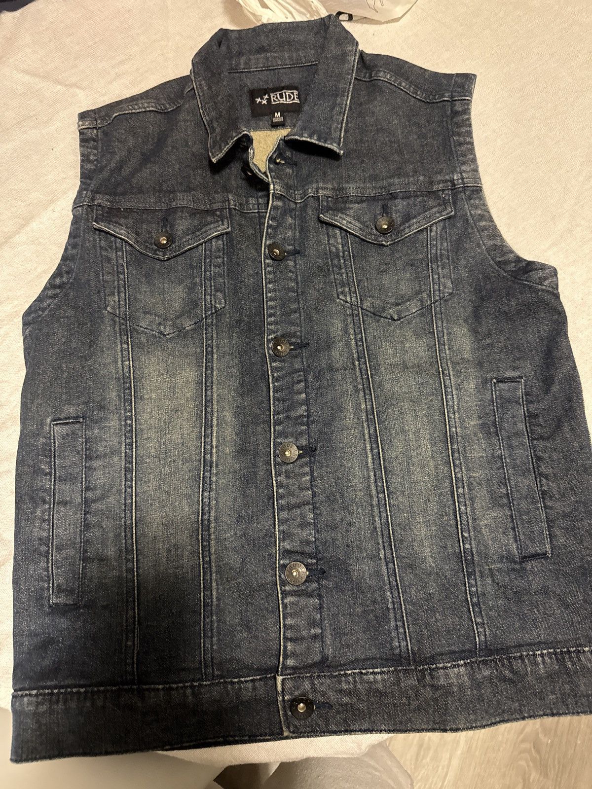 Rude Rude Blue Denim Skull Vest Size US M / EU 48-50 / 2 - 3 Thumbnail