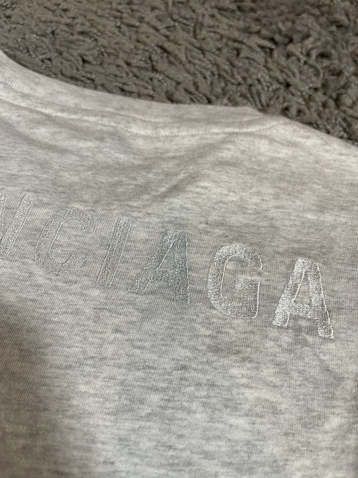 Balenciaga Balenciaga Embroidered Vintage Jersey T-Shirt Pale Heather Size M / US 6-8 / IT 42-44 - 7 Thumbnail