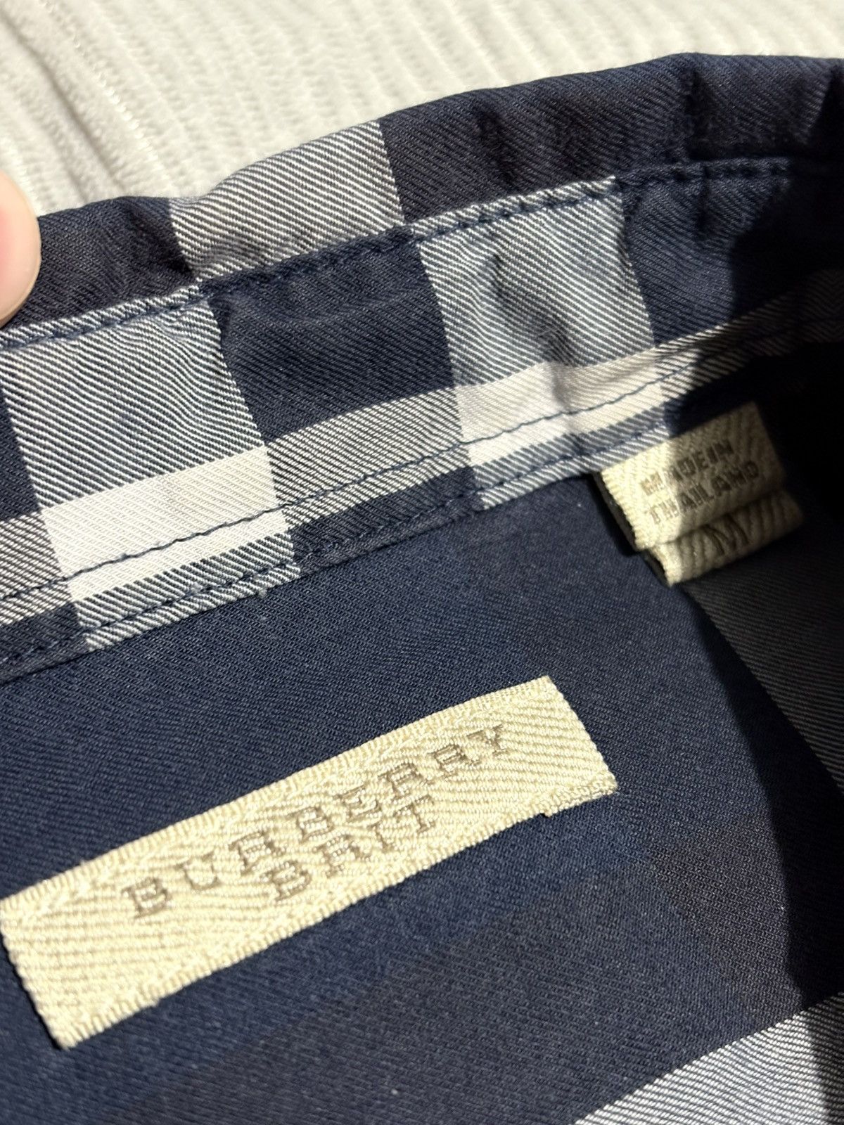 Burberry M Burberry Plaid Blue Gray Checkered Shirt Button up down Size US M / EU 48-50 / 2 - 5 Thumbnail