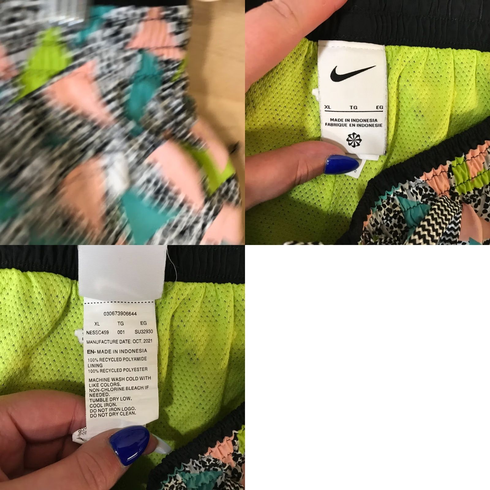 Nike NIKE MEN'S XL MULTICOLOR POLYESTER SWIM TRUNKS Bottom Trunks Size US 36 / EU 52 - 8 Thumbnail