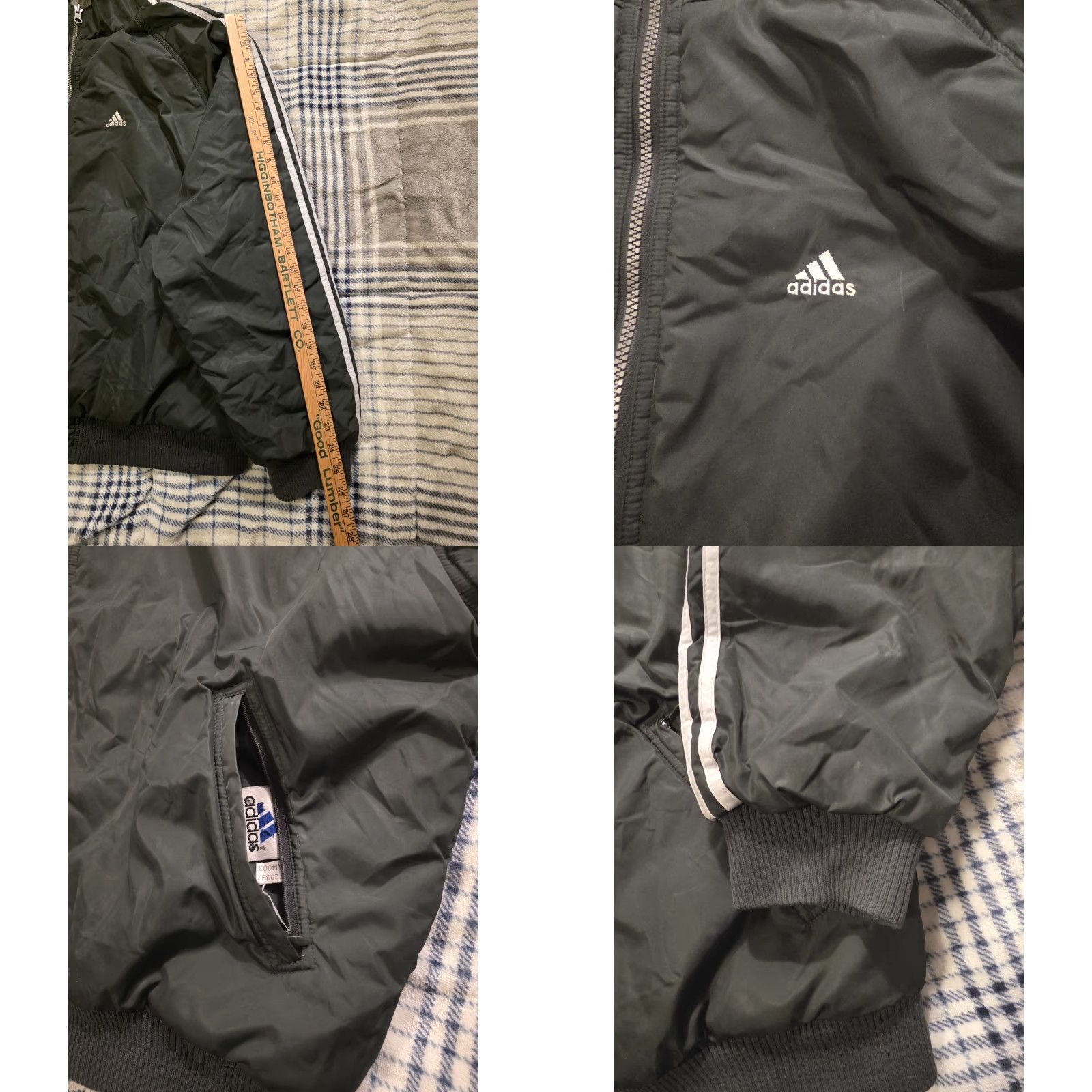 Adidas VINTAGE Adidas Reversible Bomber Jacket Men's XL Forest Green/Gray Hooded Zip Full Zip 90s Sports Retro Light Weight Winter Fall Spring Walking Hiking Size US XL / EU 56 / 4 - 8 Thumbnail