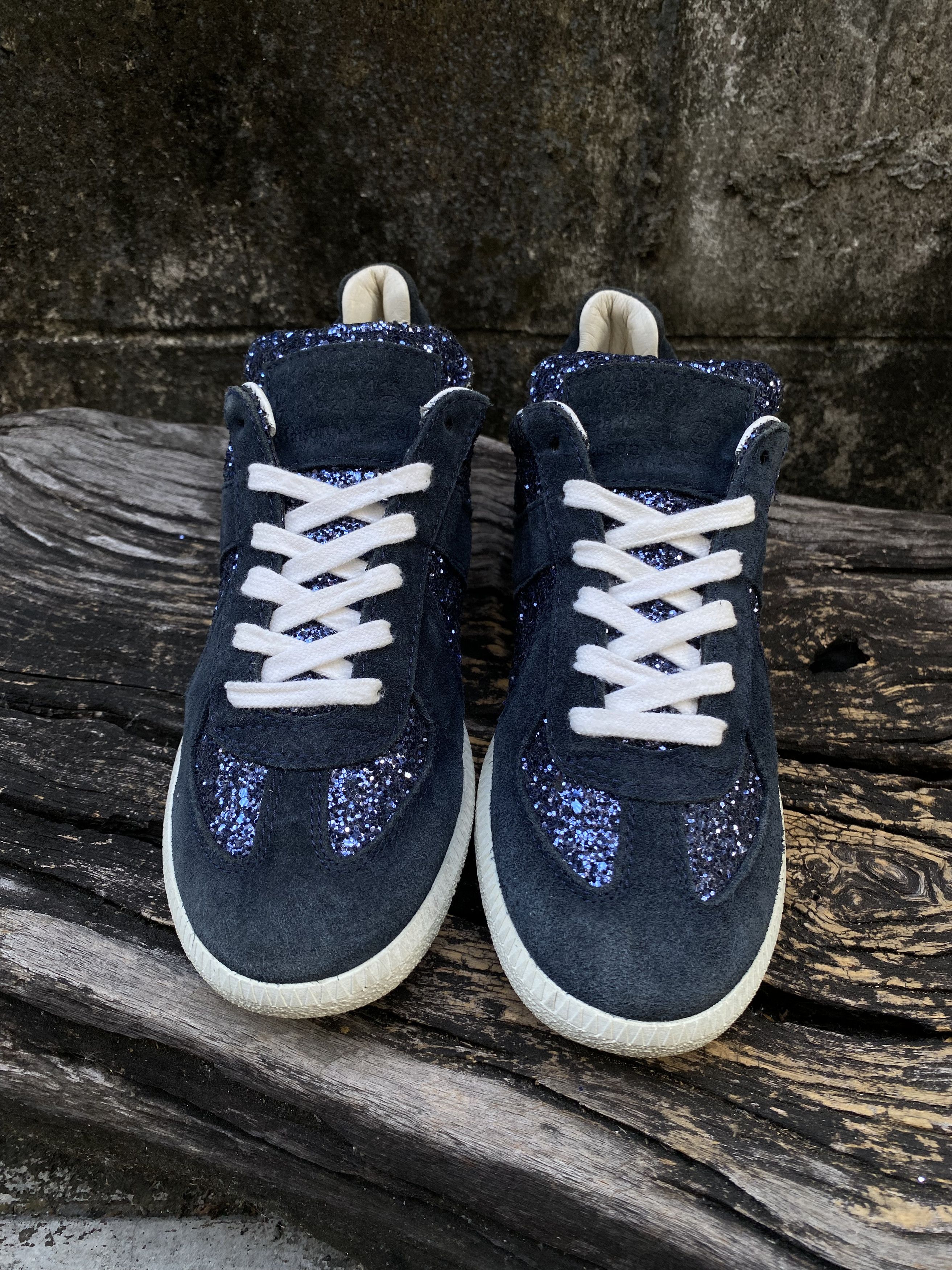 Maison Margiela Maison Margiela Replica Glitter Navy Sneakers EU36 Size US 6 / IT 36 - 3 Thumbnail