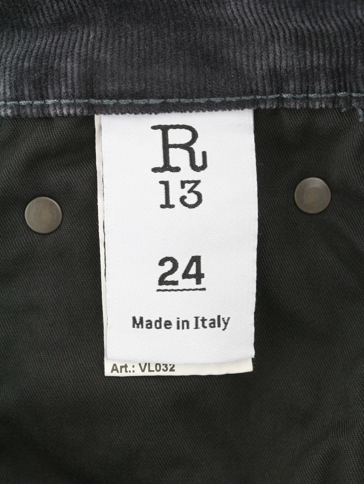 R13 JANE 24 Obsidian Stretch Cord Bootcut Zip FW25 86621 Size 24" / US 00 / IT 34 - 8 Thumbnail