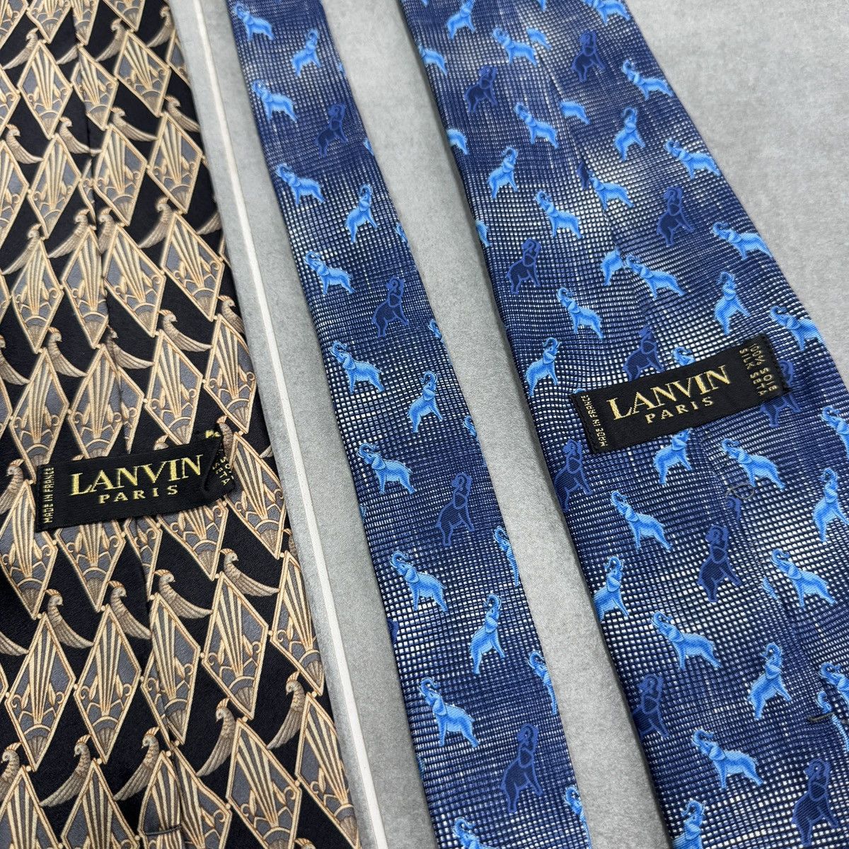 Lanvin × Vintage Vintage Lanvin Paris Silk Ties x2 Size ONE SIZE - 13 Thumbnail
