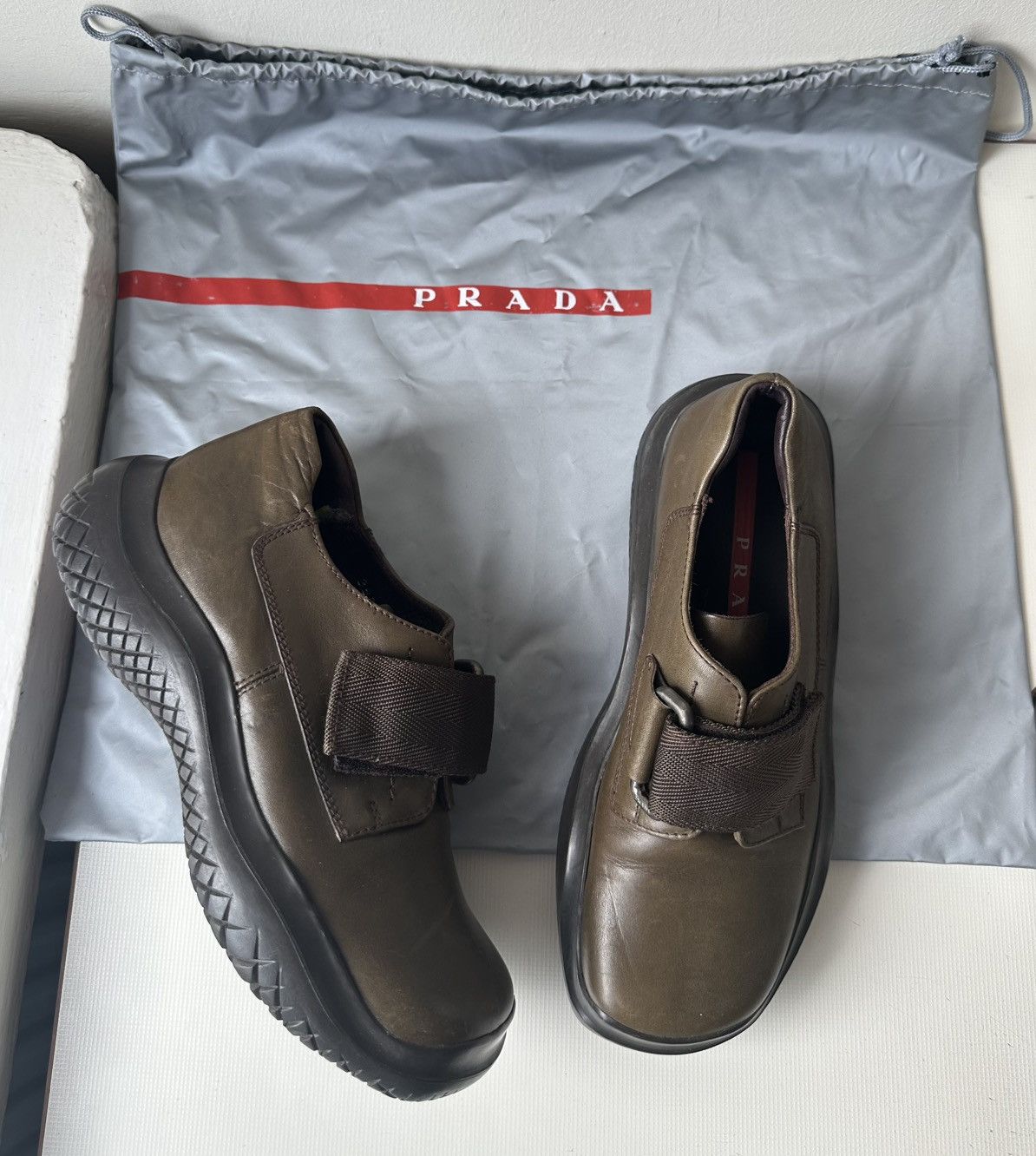 Prada Prada FW99 Leather strap trainers vibram sole Size US 5.5 / IT 35.5 - 1 Thumbnail