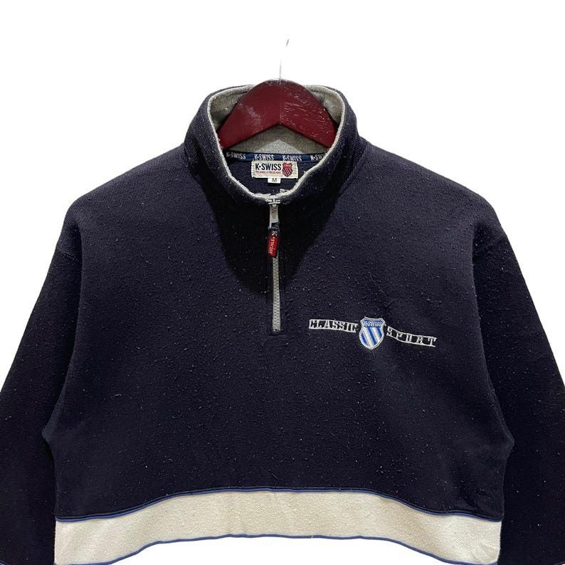 K-Swiss × Vintage Vintage 90s K-Swiss Quarter Zipper Multicolour Sweatshirt Size US M / EU 48-50 / 2 - 3 Thumbnail