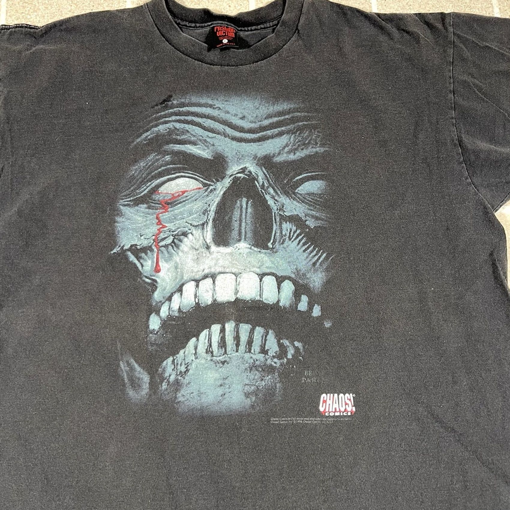 Vintage VINTAGE 1998 Chaos Comics Evil Ernie Big Face Tshirt Horror XL Black Mens T-Shirt Made in USA Fashion Victim Size XL Size US XL / EU 56 / 4 - 2 Thumbnail