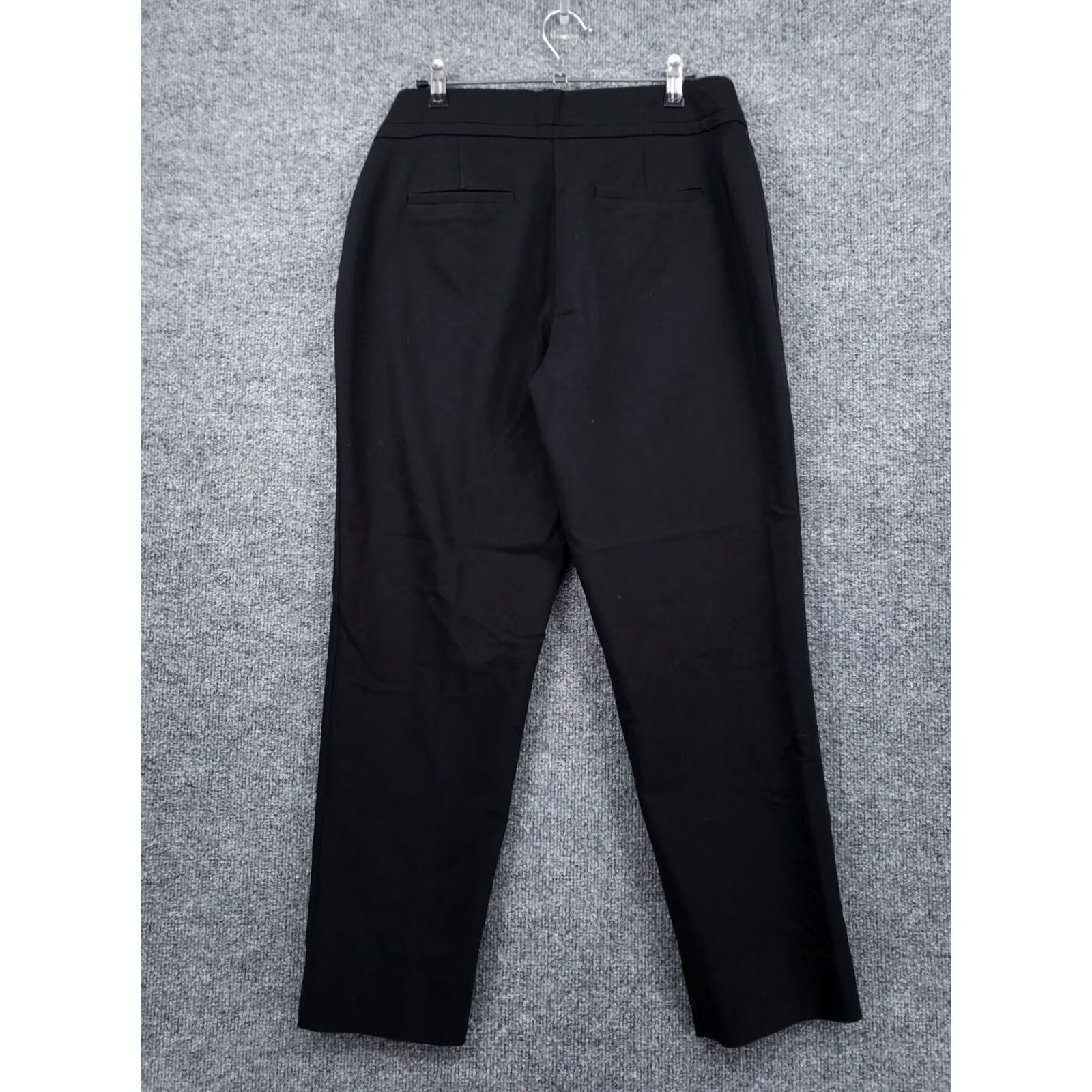 Vintage Peter Nygard Dress Pants Womens 8 Black Mid-Rise Straight Side Slit Flat Slacks Size 30" / US 8 / IT 44 - 2 Thumbnail