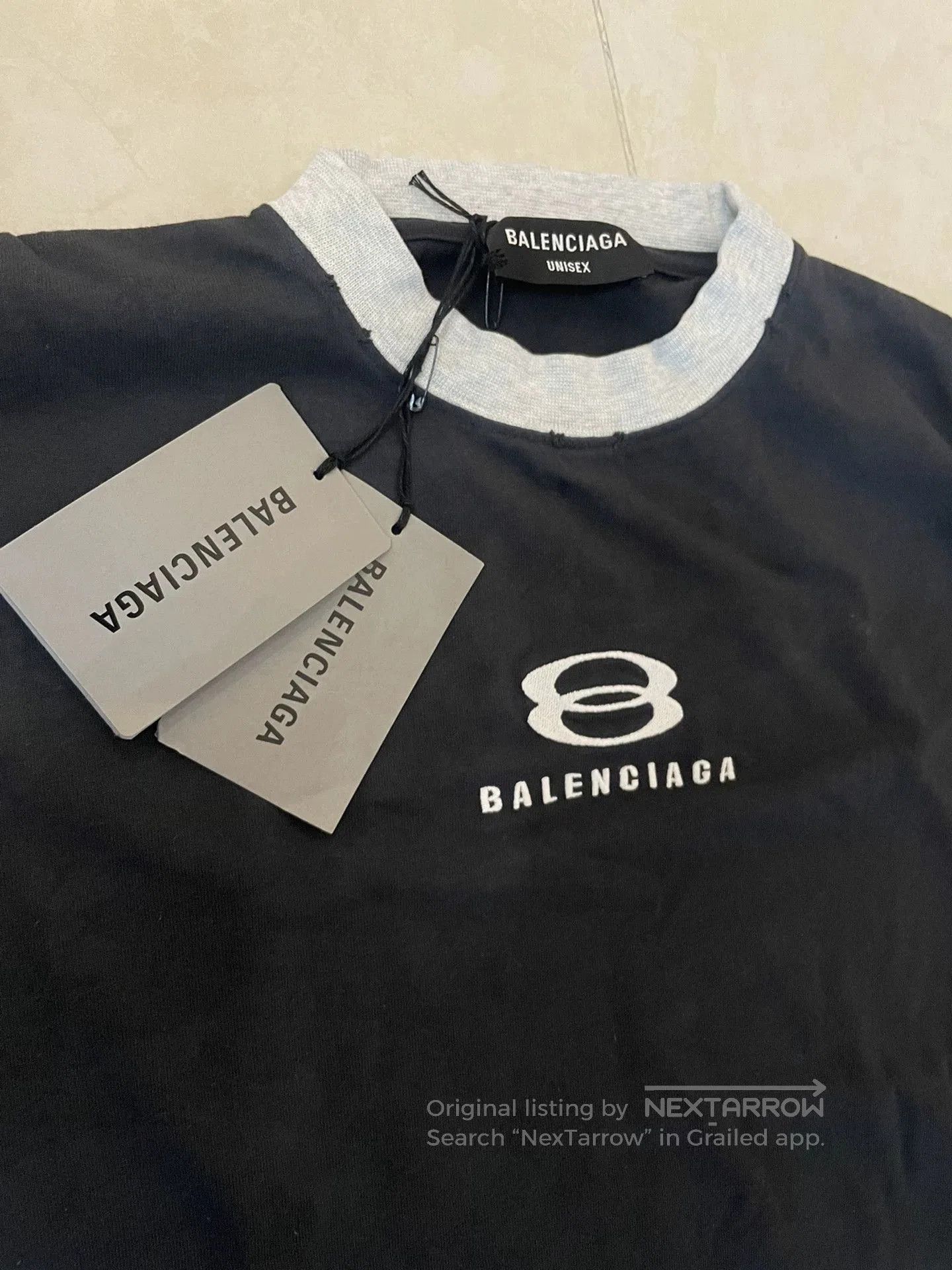 Balenciaga Black and Gray Short Sleeve T. Size US M / EU 48-50 / 2 - 2 Thumbnail