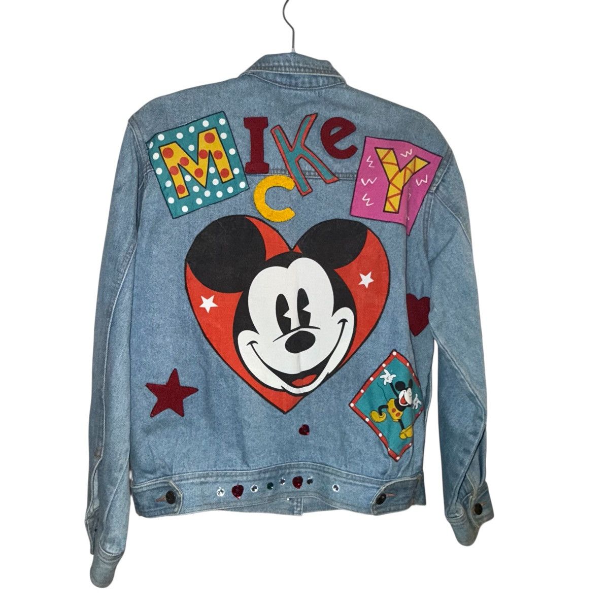 Disney Vintage Disney & Co. Mickey Mouse theme patched denim jacket Size S / US 4 / IT 40 - 6 Thumbnail