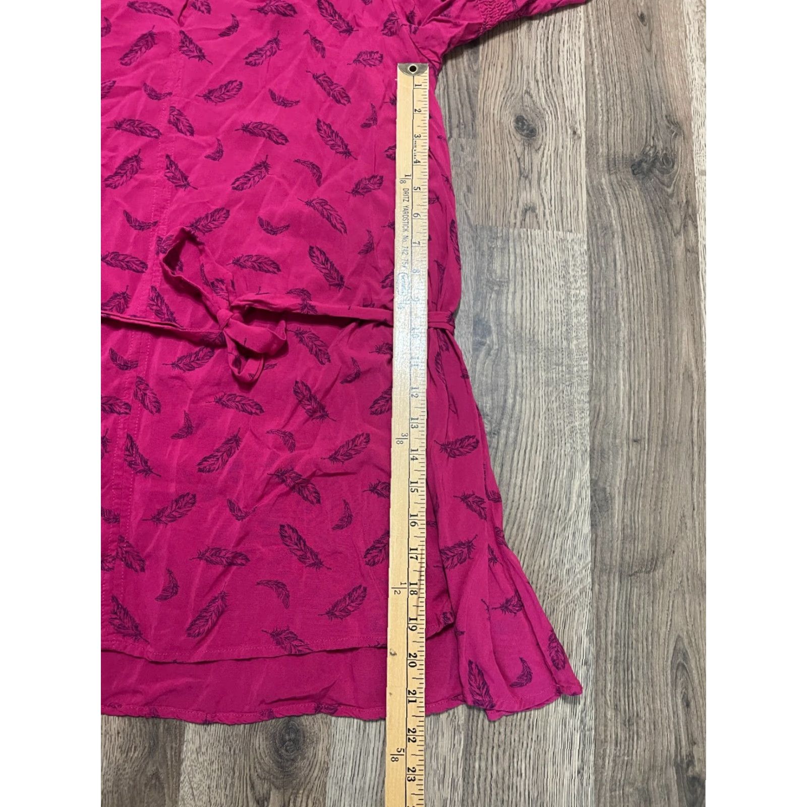 Jessica Simpson Jessica Simpson Dress Women's Small Pink Black Feathers Long Sleeve A-Line Casual Modern - Mens? Size S / US 4 / IT 40 - 6 Thumbnail