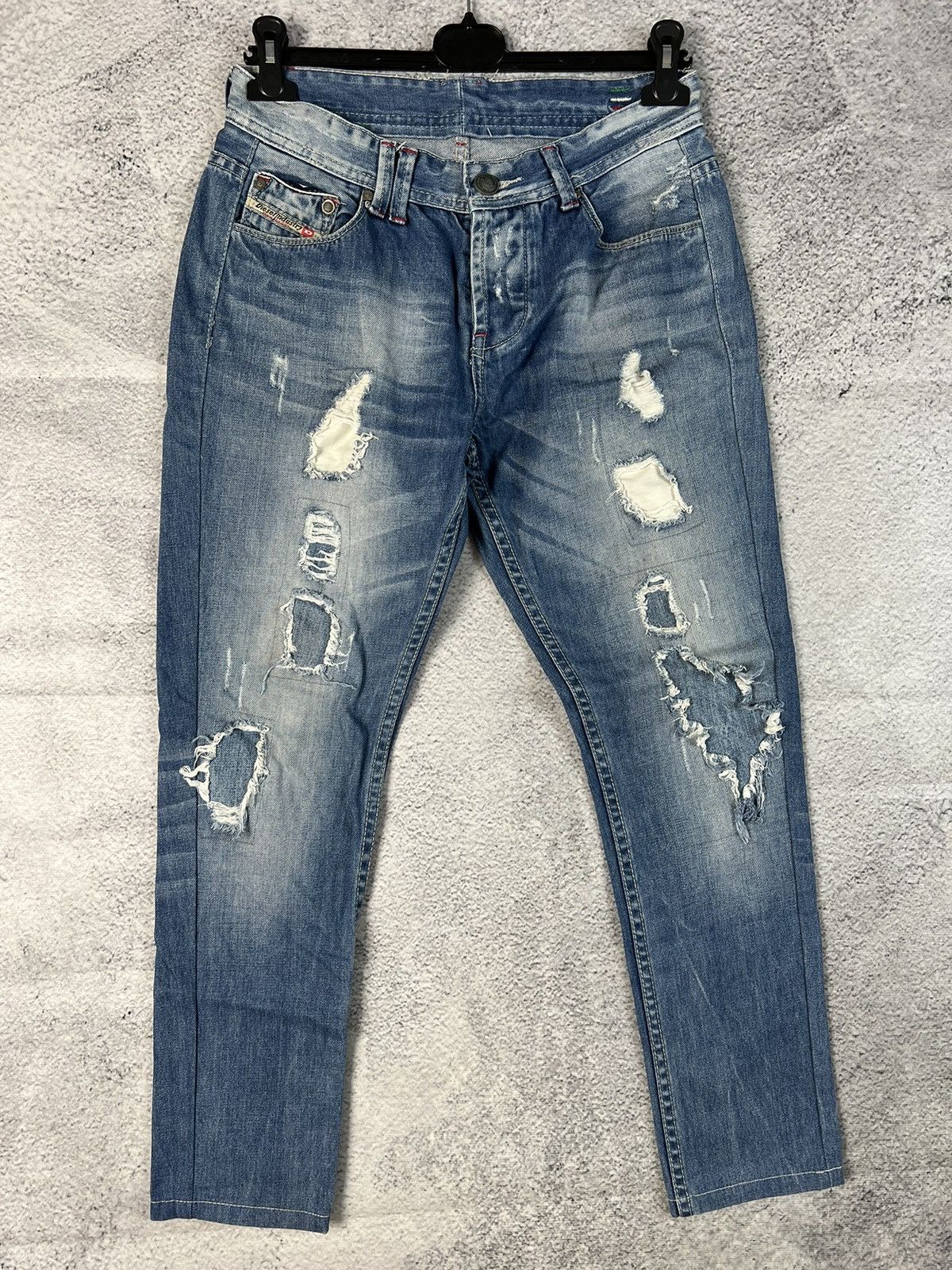 Diesel × Vintage Vintage Diesel distressed denim jeans Y2K hype streetwear Size US 33 - 3 Thumbnail