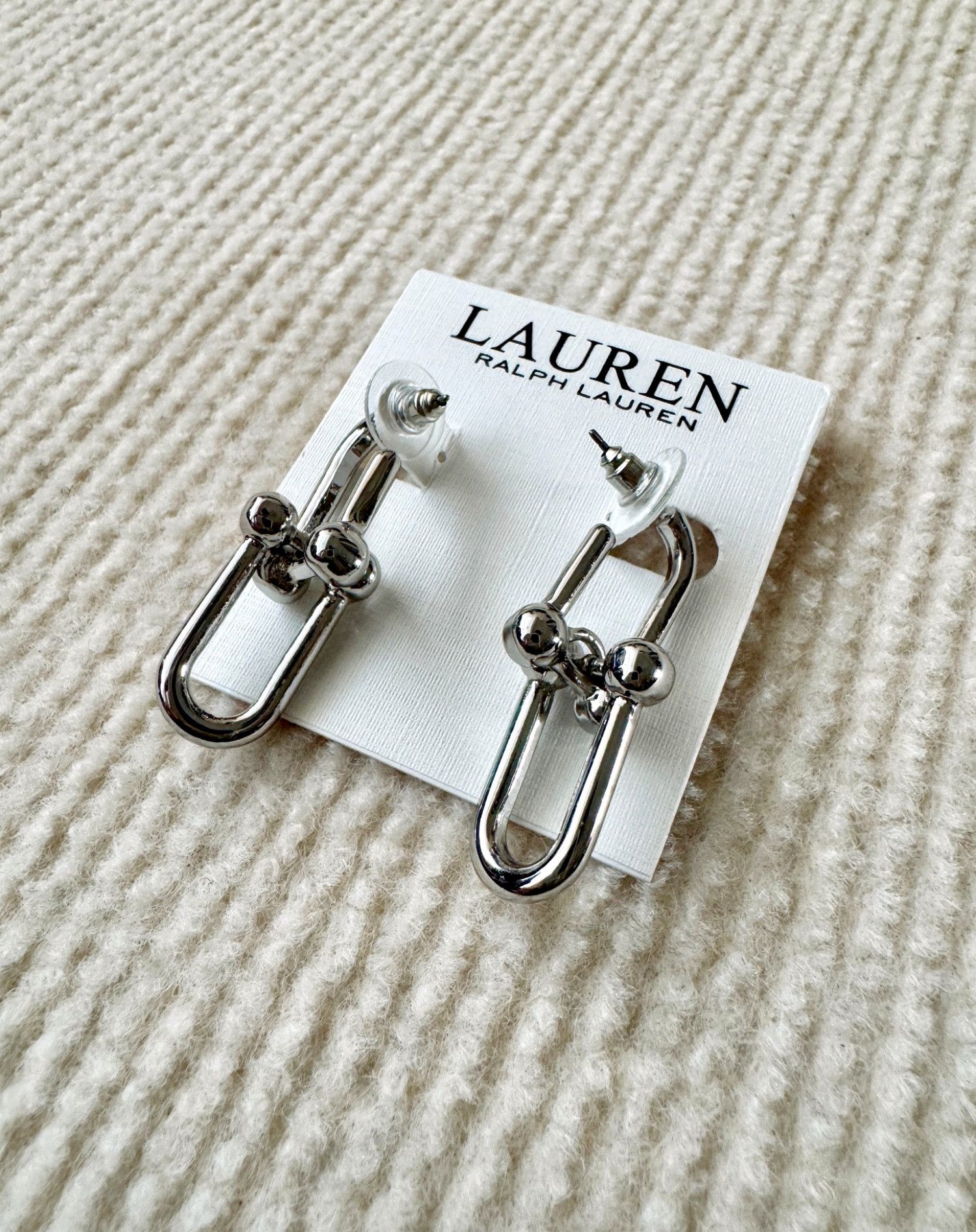 Ralph Lauren Ralph Lauren U-Link Silver Drop Earrings Size ONE SIZE - 2 Thumbnail