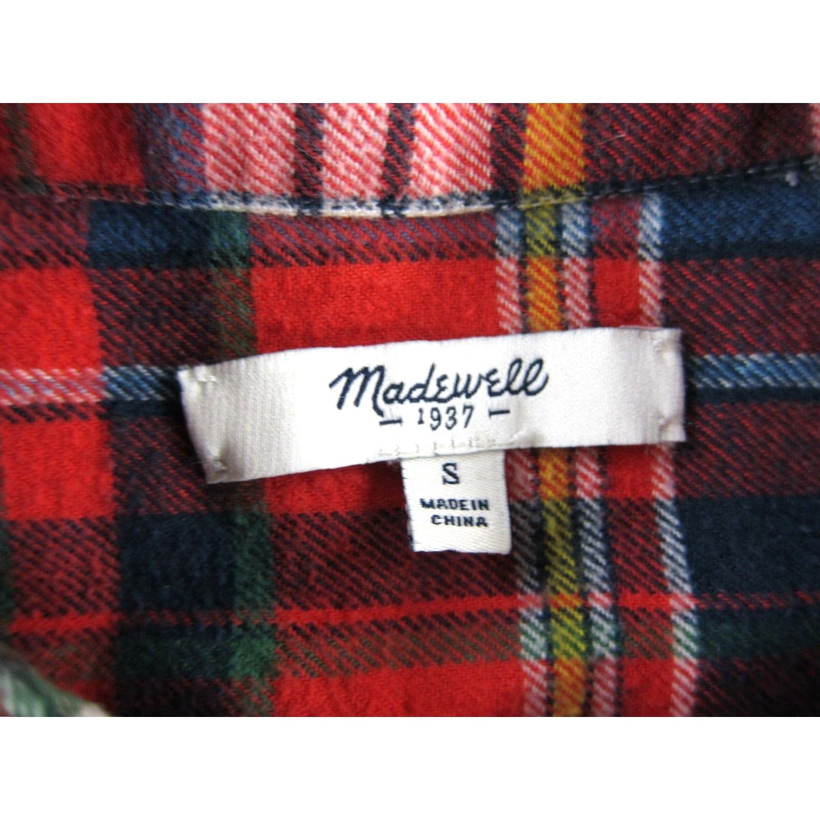 Madewell Madewell 100% Cotton Green Red Flannel Long Sleeve Button Up Blouse Woman Small Size S / US 4 / IT 40 - 4 Thumbnail