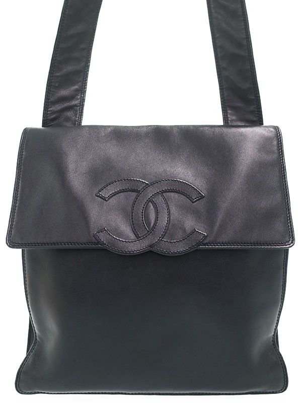 image of Chanel Coco Mark Shoulder Bag Black, Women's
