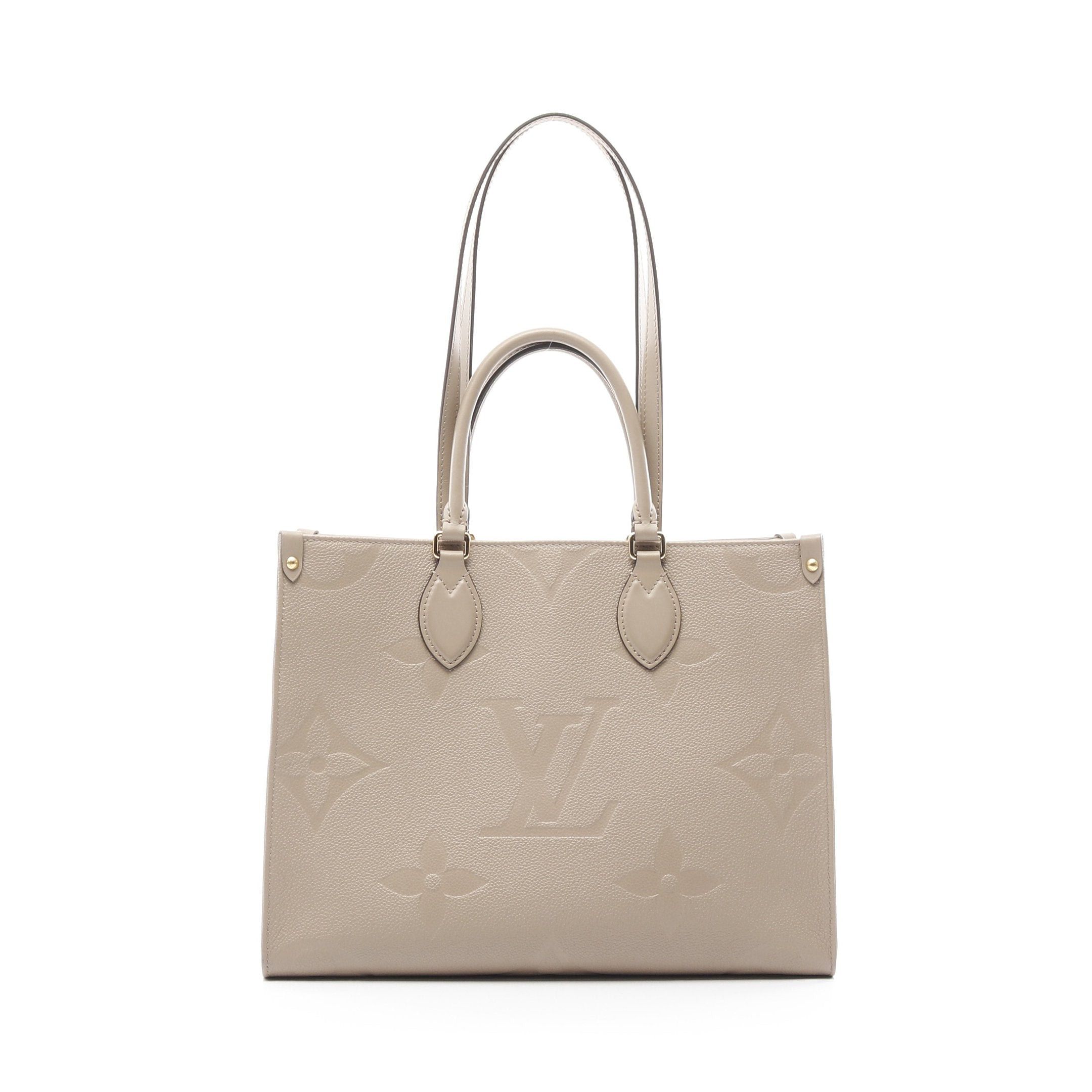 Louis Vuitton Louis Vuitton On-The-Go Mm Monogram Amplant Tourterelle Shoulder Bag Tote Leather Gray Beige Size ONE SIZE - 1 Thumbnail