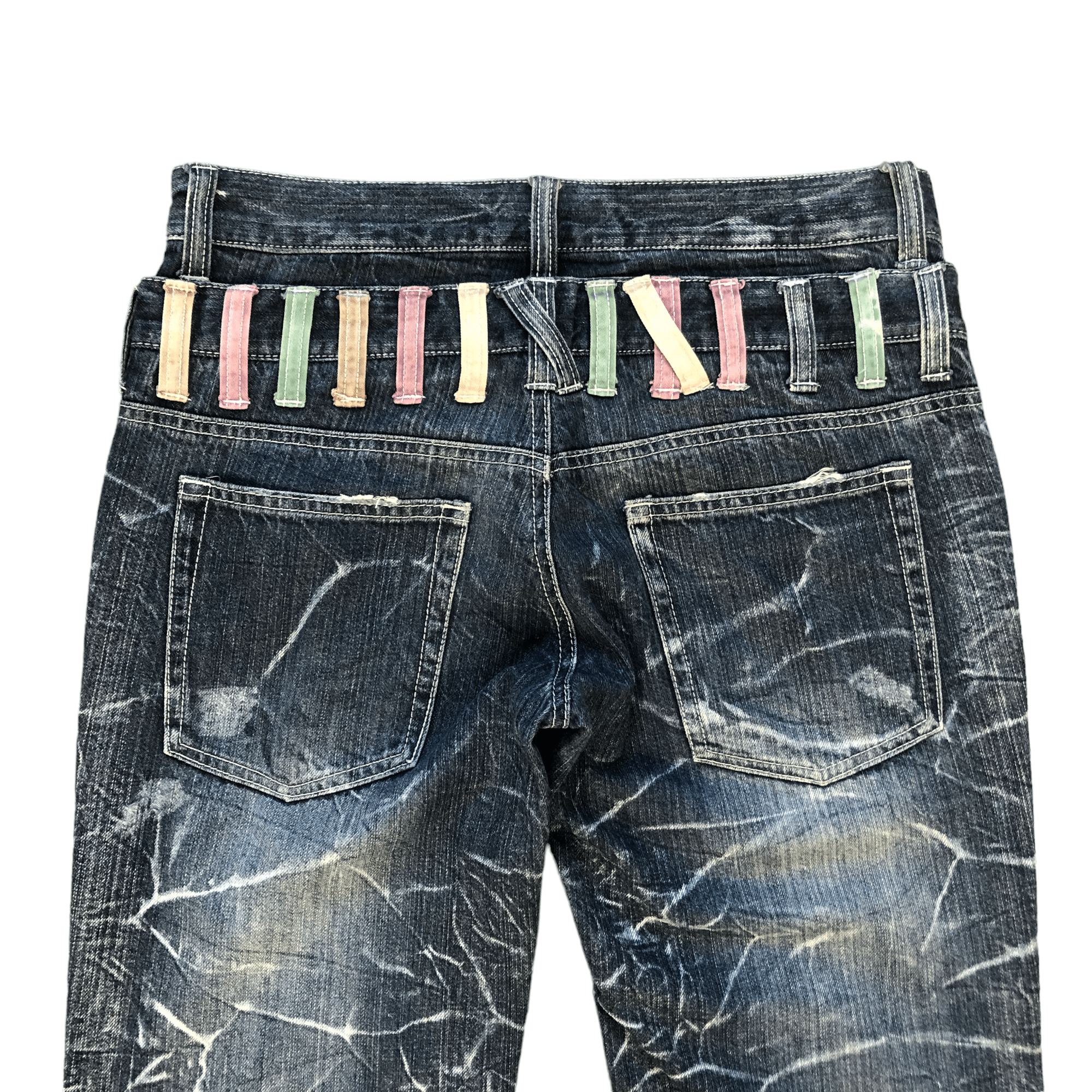 Japanese Brand NYLOUS DESIGN LIMITED EDITION DOUBLE WAIST DENIM #5982-216 Size US 31 - 14 Thumbnail