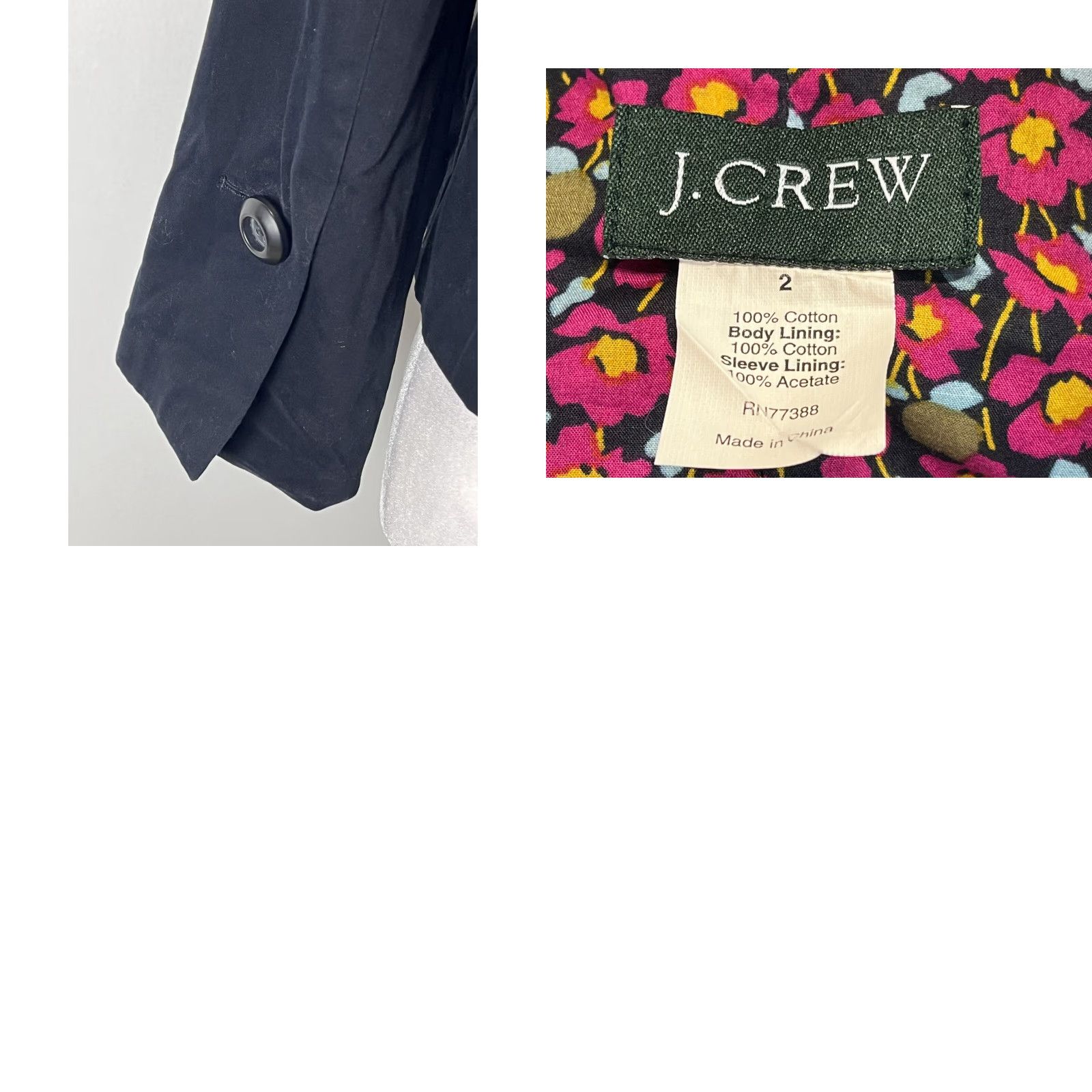 J.Crew VINTAGE J.CREW Short Double Breasted Jacket Womens Size 2 Black Lined Classic Nautical Preppy Knit? No, jacket. Size 26" / US 2 / IT 38 - 8 Thumbnail