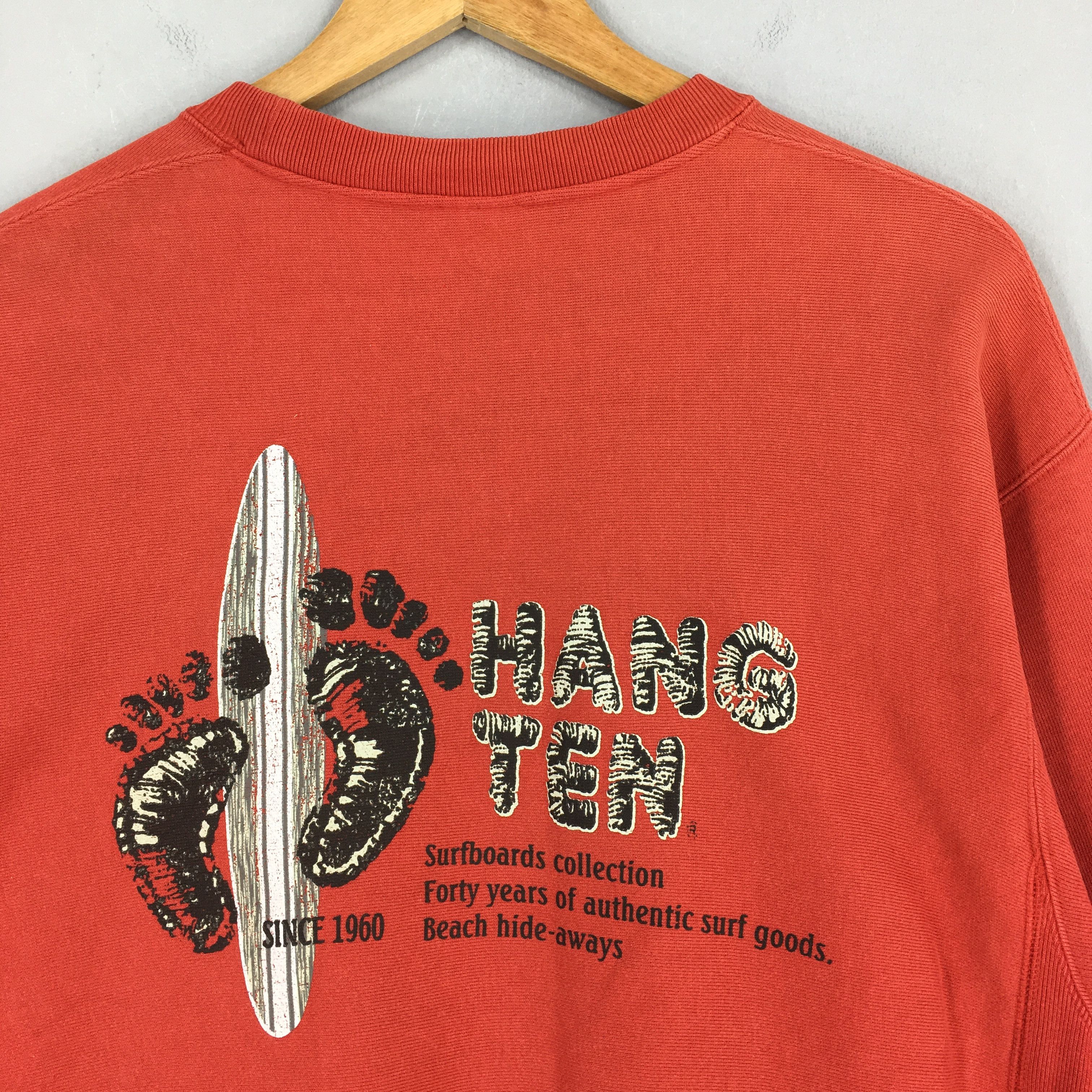 Hang Ten Vintage Hang Ten Red Surfing Sweatshirt Large Size US L / EU 52-54 / 3 - 8 Thumbnail