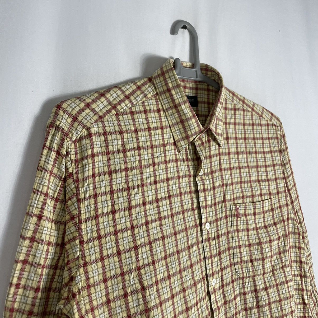 Yves Saint Laurent 🔥Rare🔥Yves Saint Lauren Pour Homme Checkerd Buttons Shirts Size US L / EU 52-54 / 3 - 8 Thumbnail