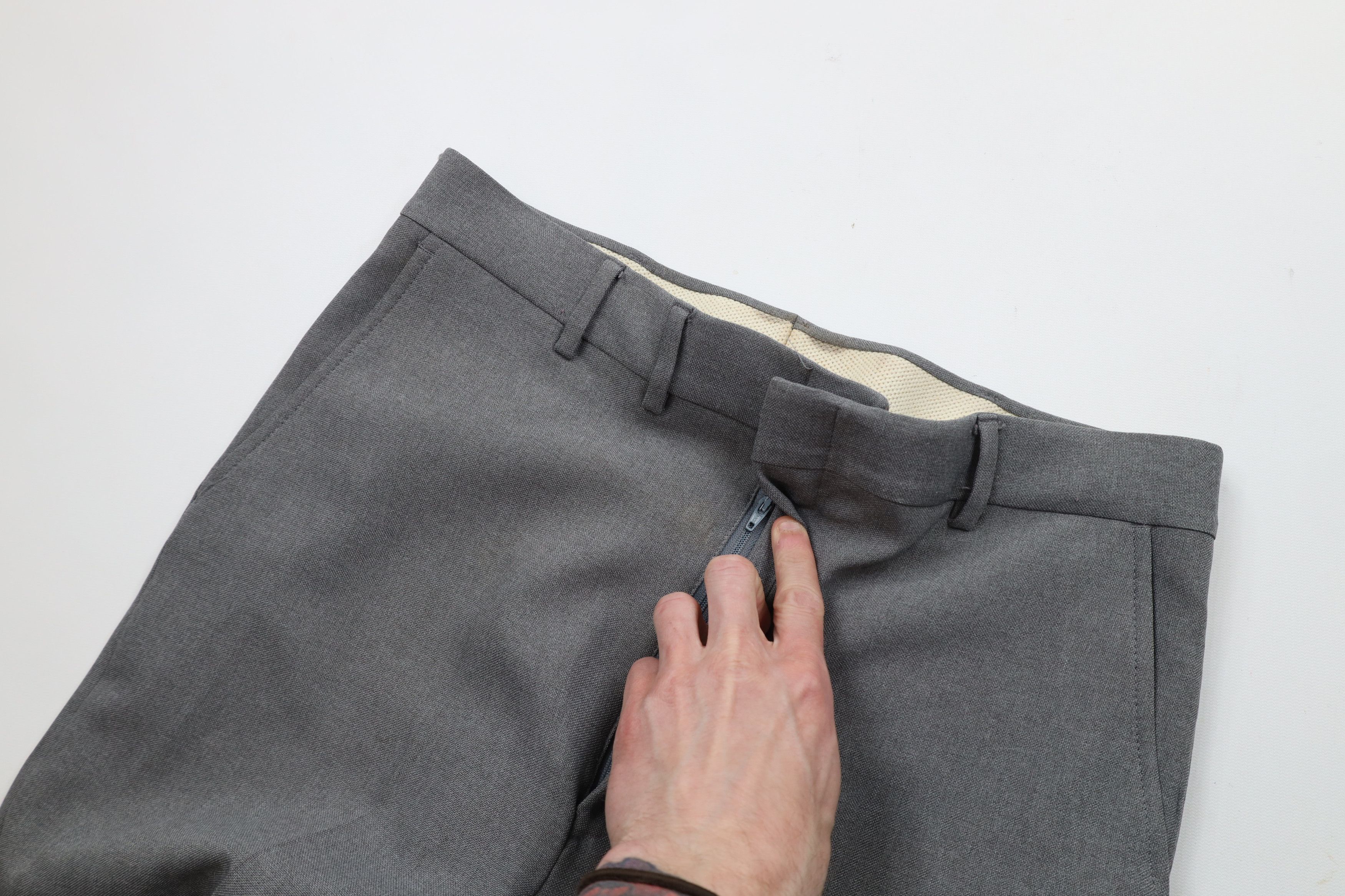 Vintage Vintage 70s Streetwear Flared Wide Leg Chino Pants Gray USA Size US 34 / EU 50 - 7 Thumbnail