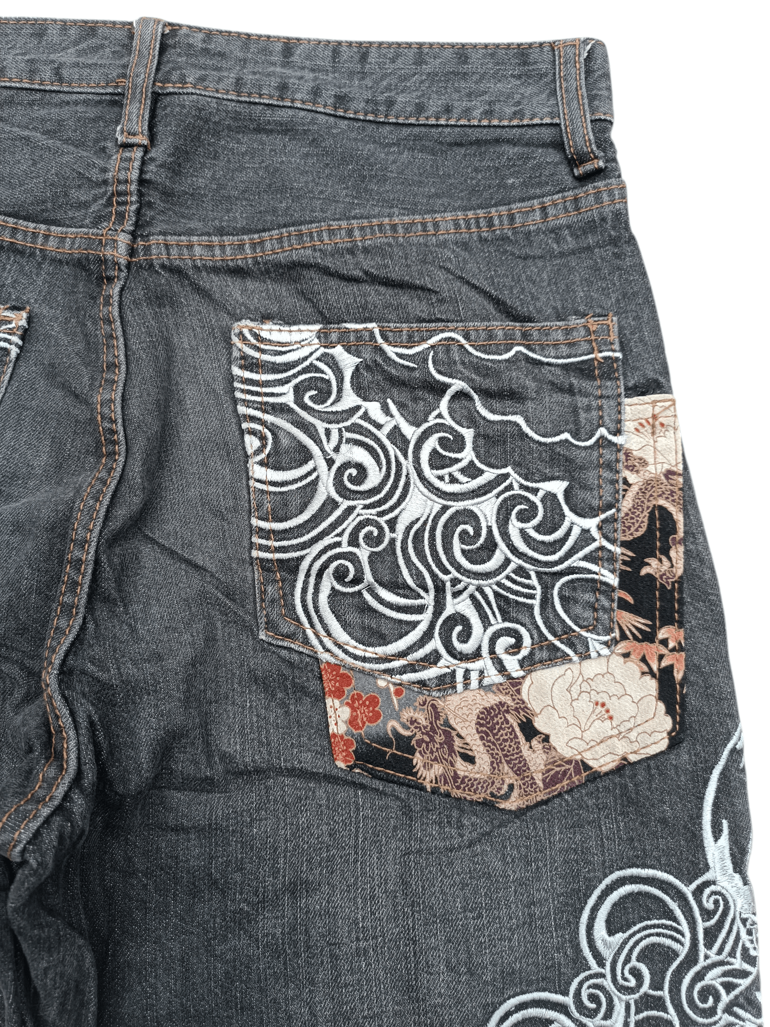Japanese Brand × Kamakura × Tornado Mart RARE Japanese Brand Masai Dragon Embroidery Floral Denim Size US 32 / EU 48 - 24 Thumbnail